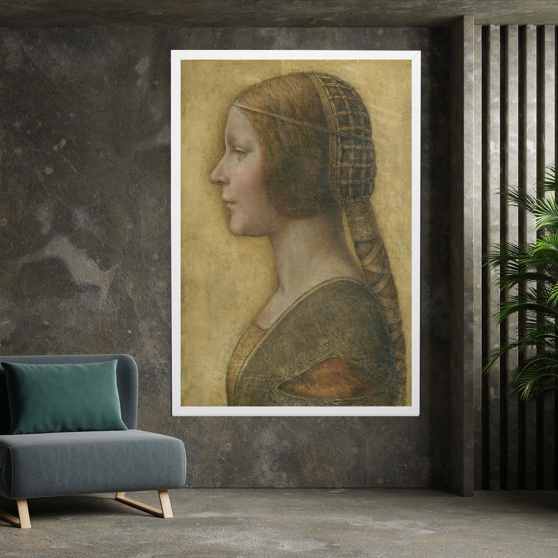 Tablou Canvas Profile Of A Young Fiancee Da Vinci mockup 7