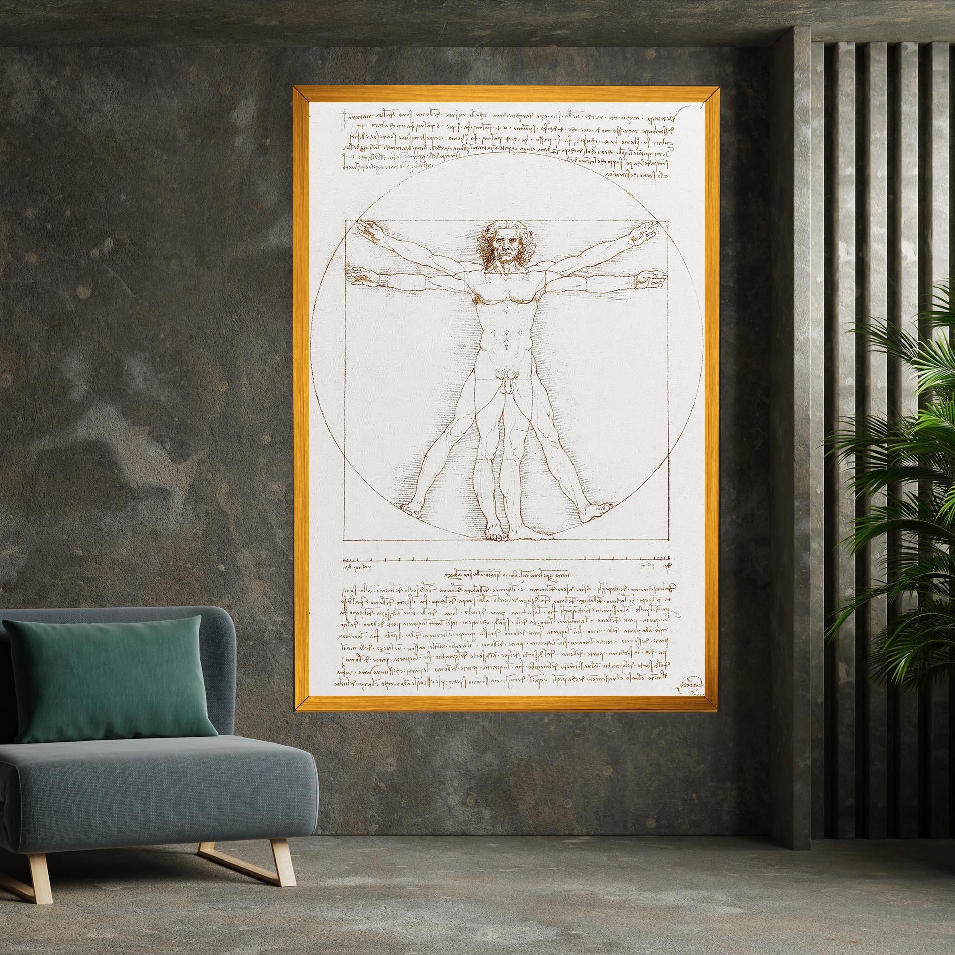 Tablou Canvas Leonardo Da Vinci's Vitruvian Man mockup 7