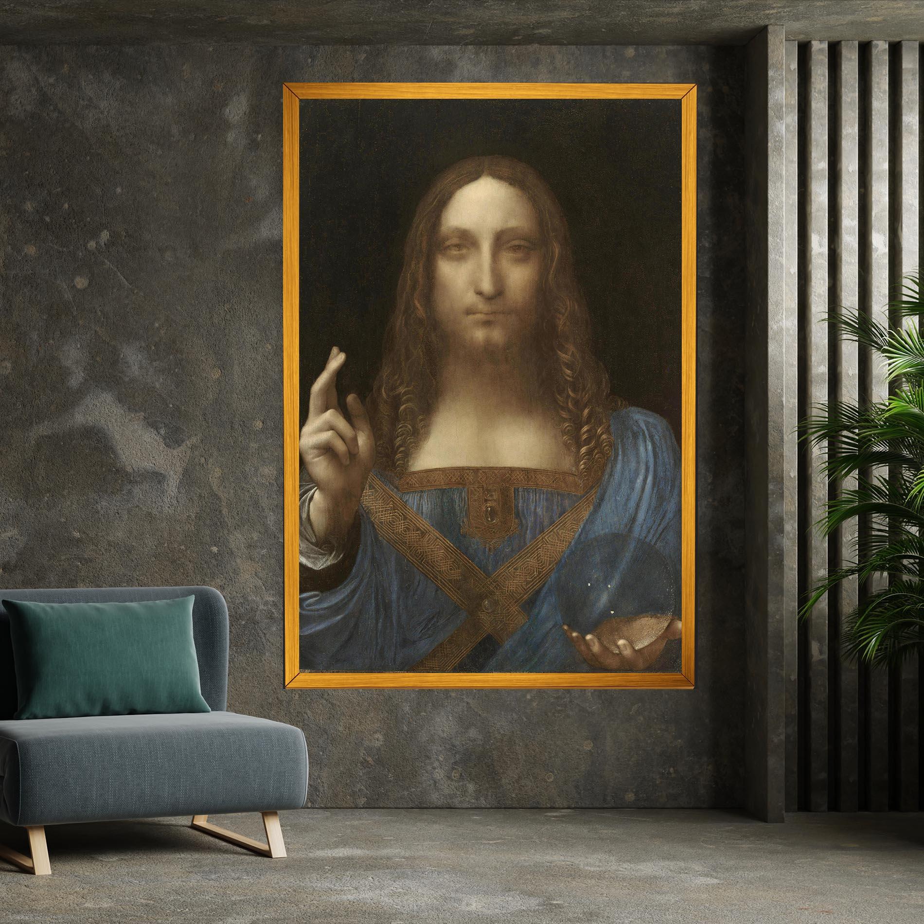Tablou Canvas Leonardo Da Vinci Salvator Mundi mockup 7