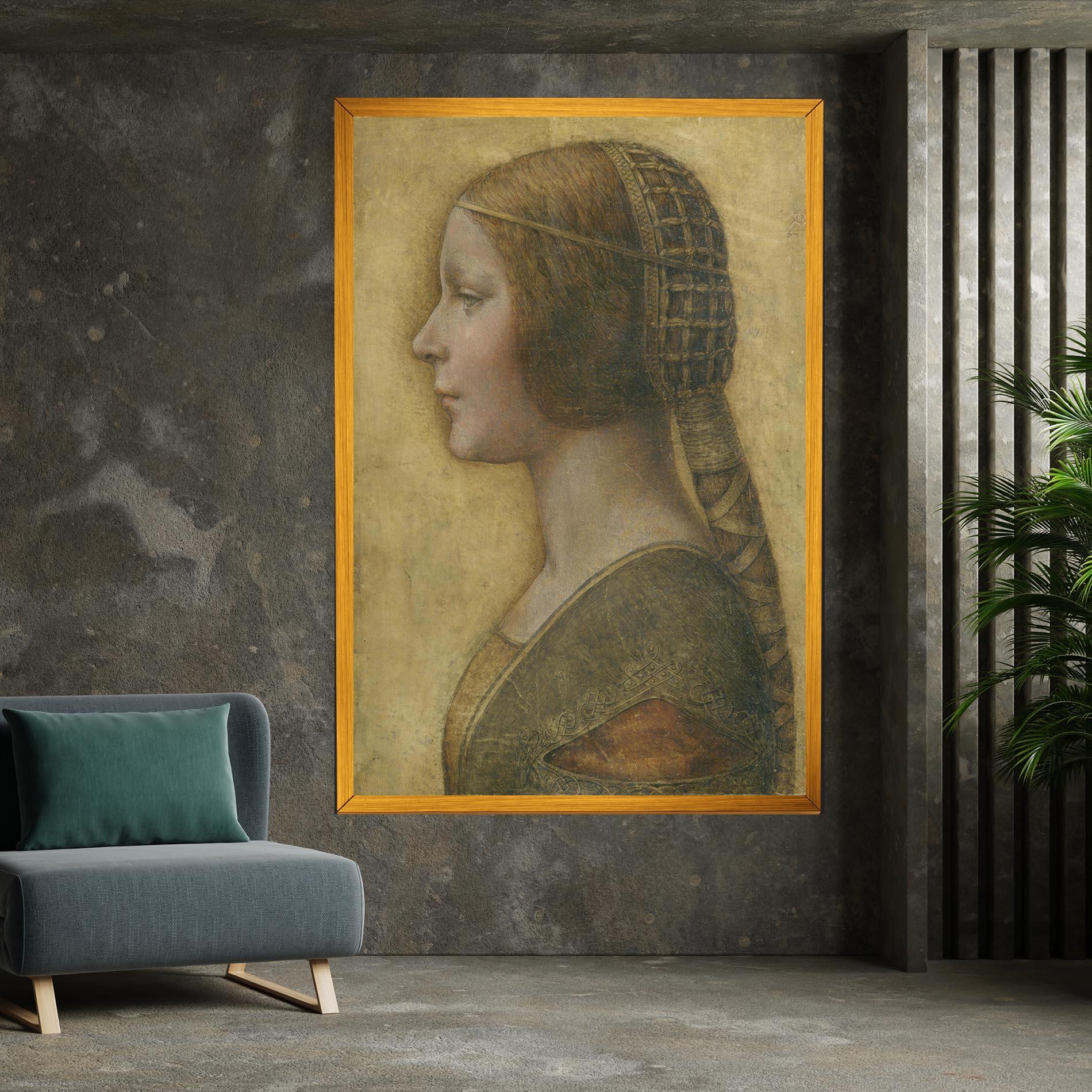 Tablou Canvas Profile Of A Young Fiancee Da Vinci mockup 7