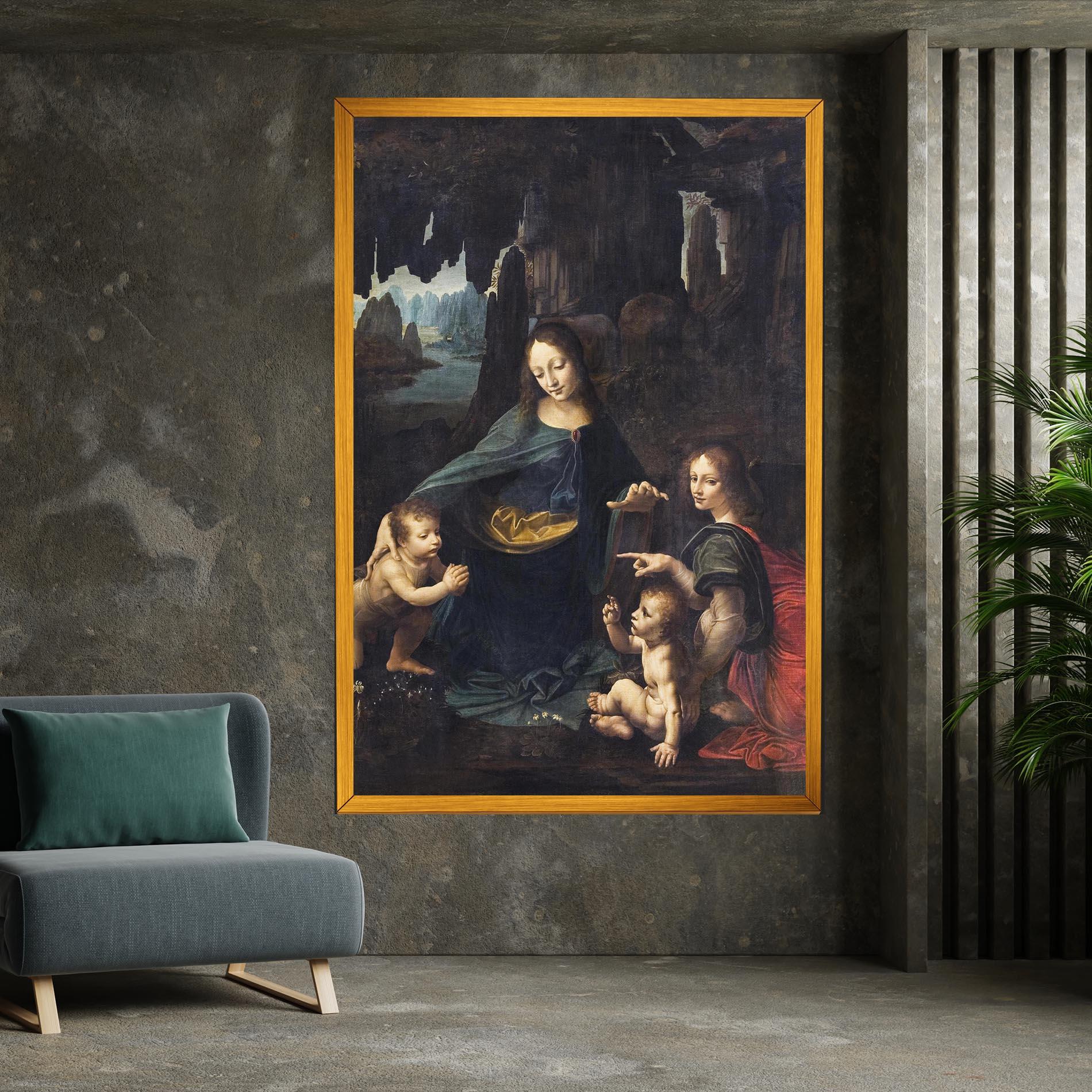 Tablou Canvas The Virgin Of The Rocks Leonardo Da Vinci mockup 7