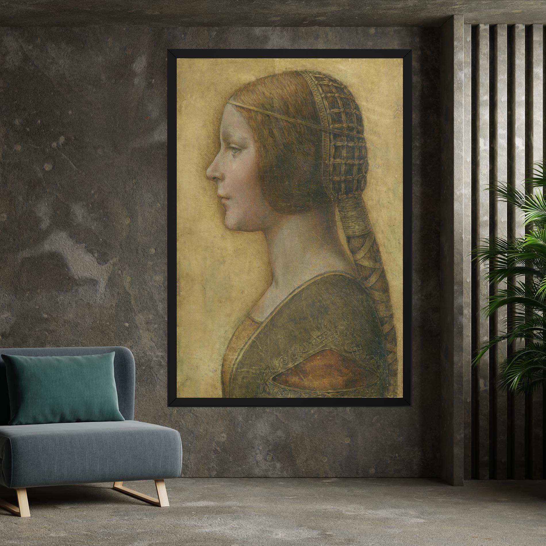 Tablou Canvas Profile Of A Young Fiancee Da Vinci mockup 7