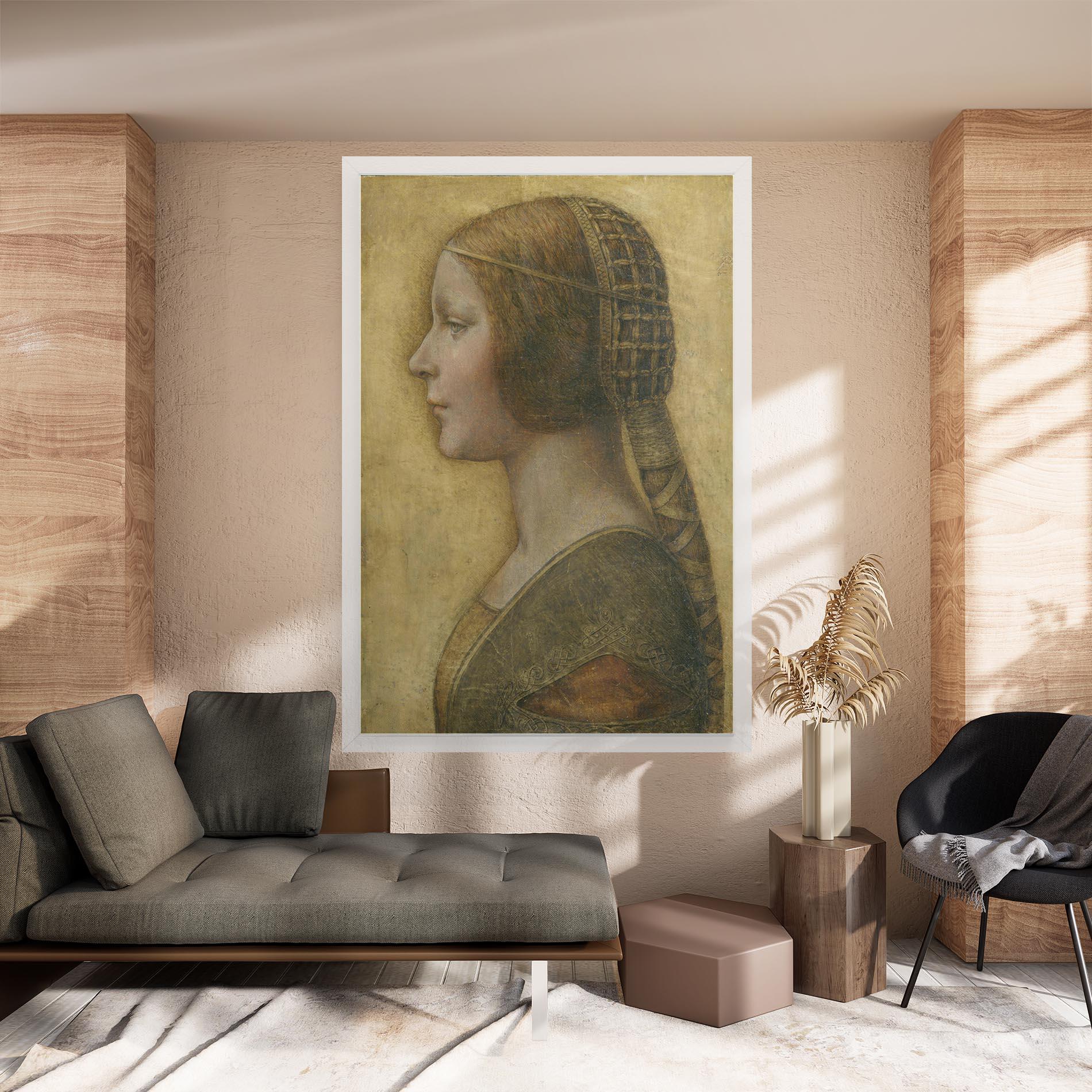 Tablou Canvas Profile Of A Young Fiancee Da Vinci mockup 8