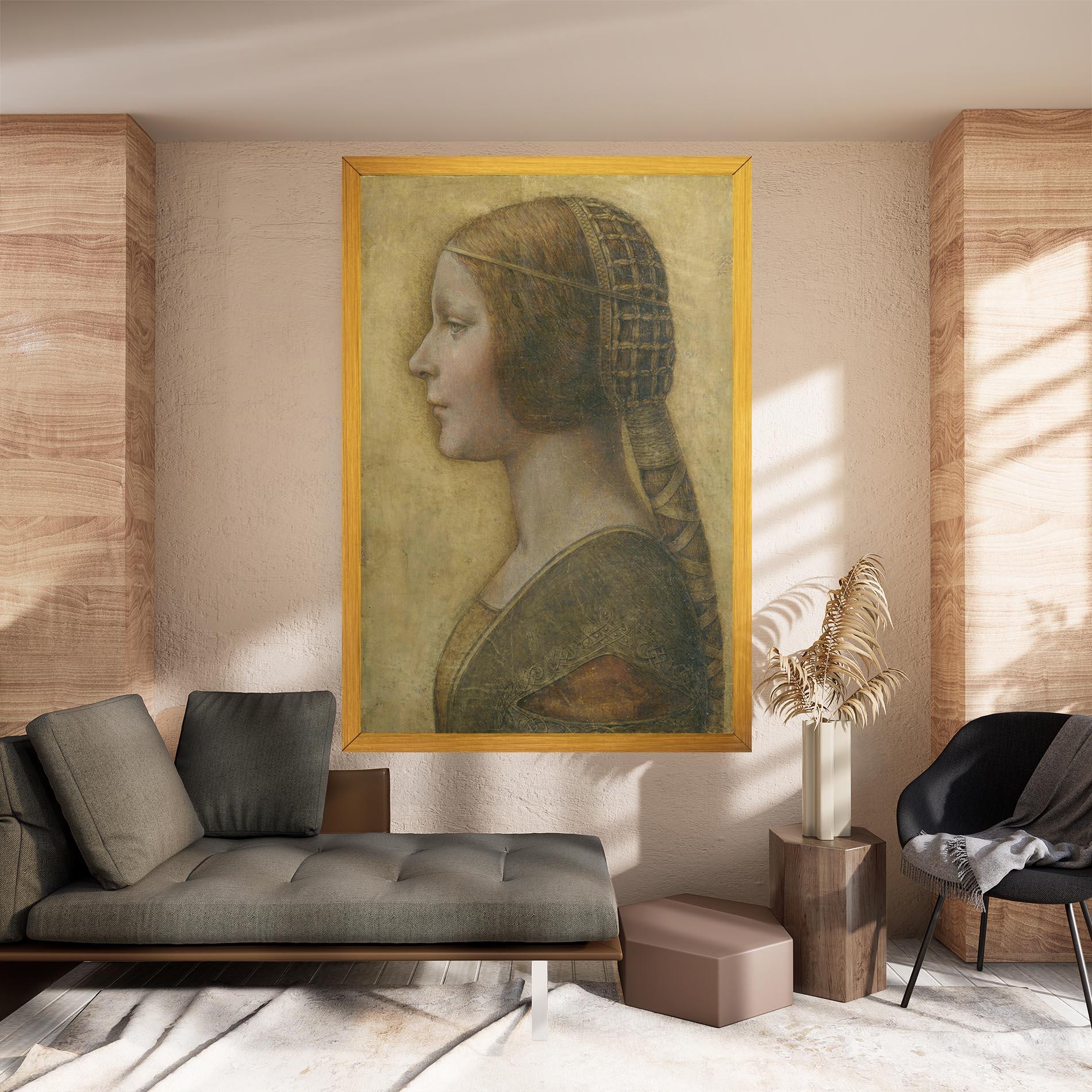 Tablou Canvas Profile Of A Young Fiancee Da Vinci mockup 8
