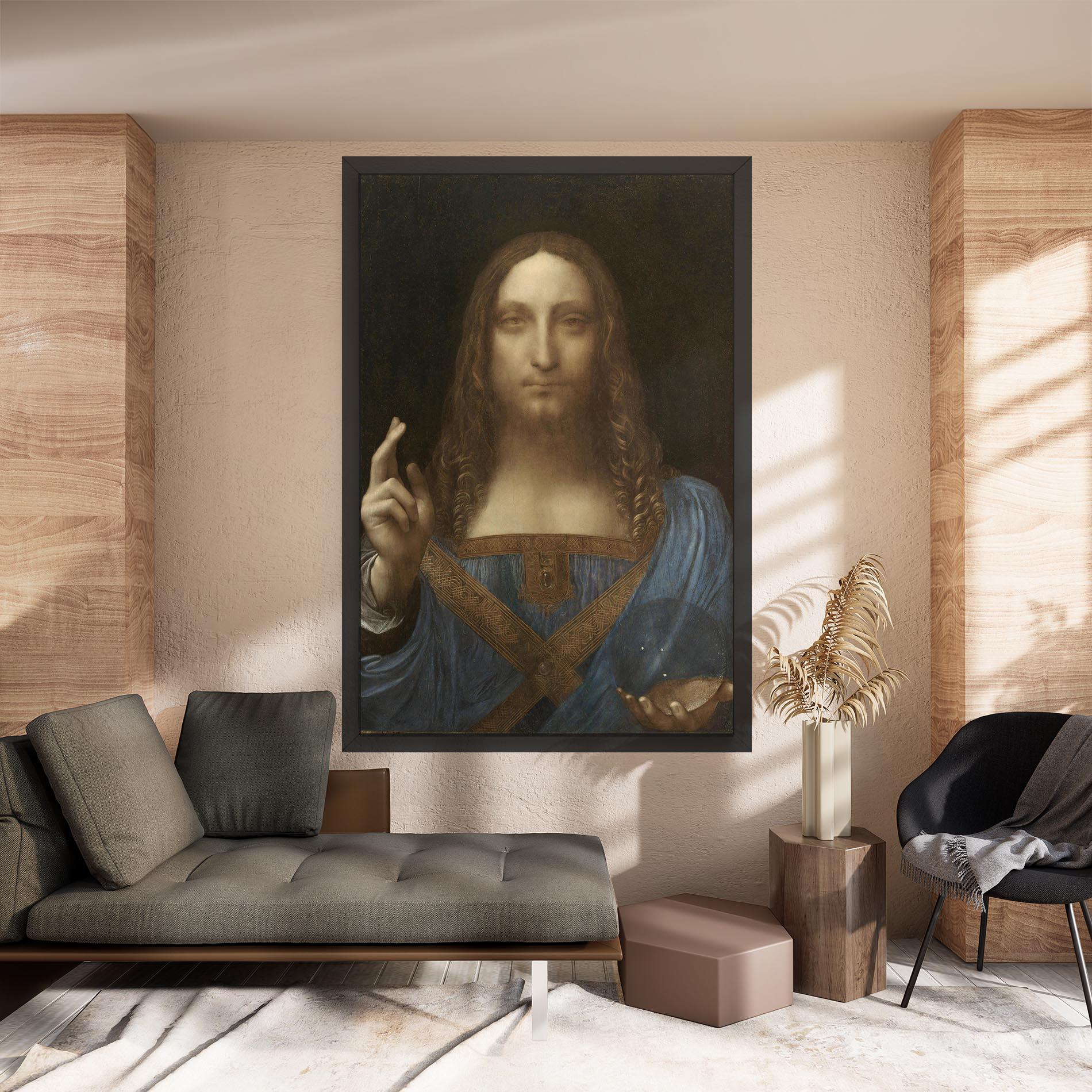 Tablou Canvas Leonardo Da Vinci Salvator Mundi mockup 8
