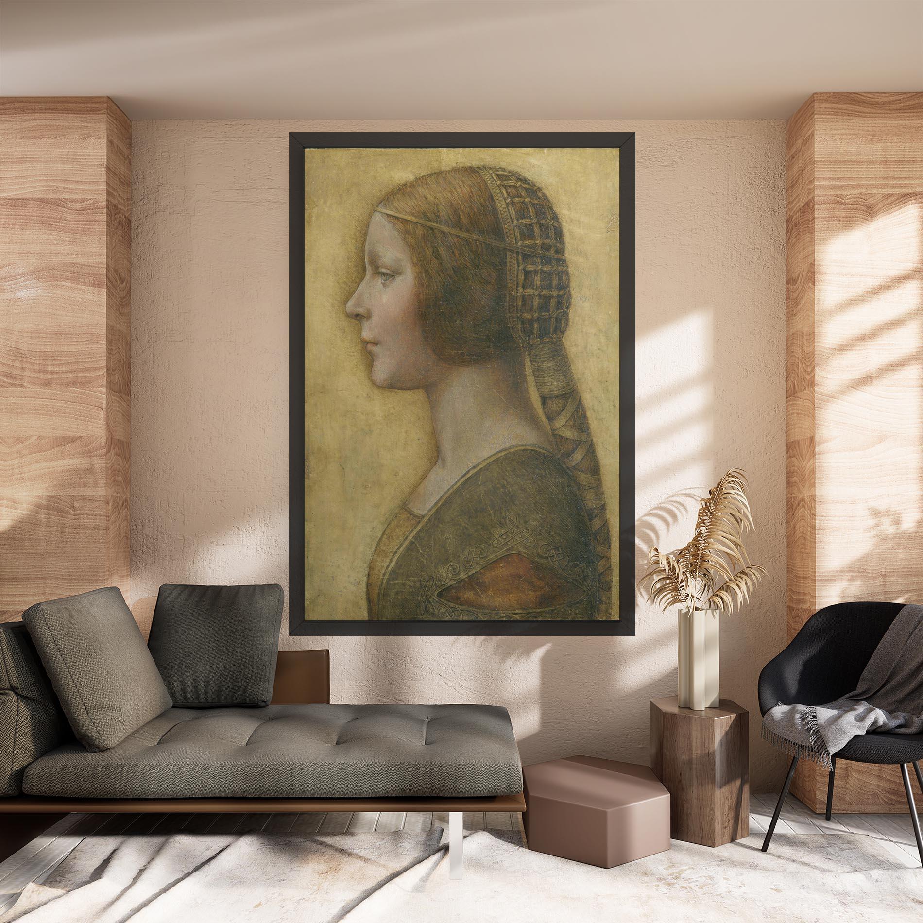 Tablou Canvas Profile Of A Young Fiancee Da Vinci mockup 8