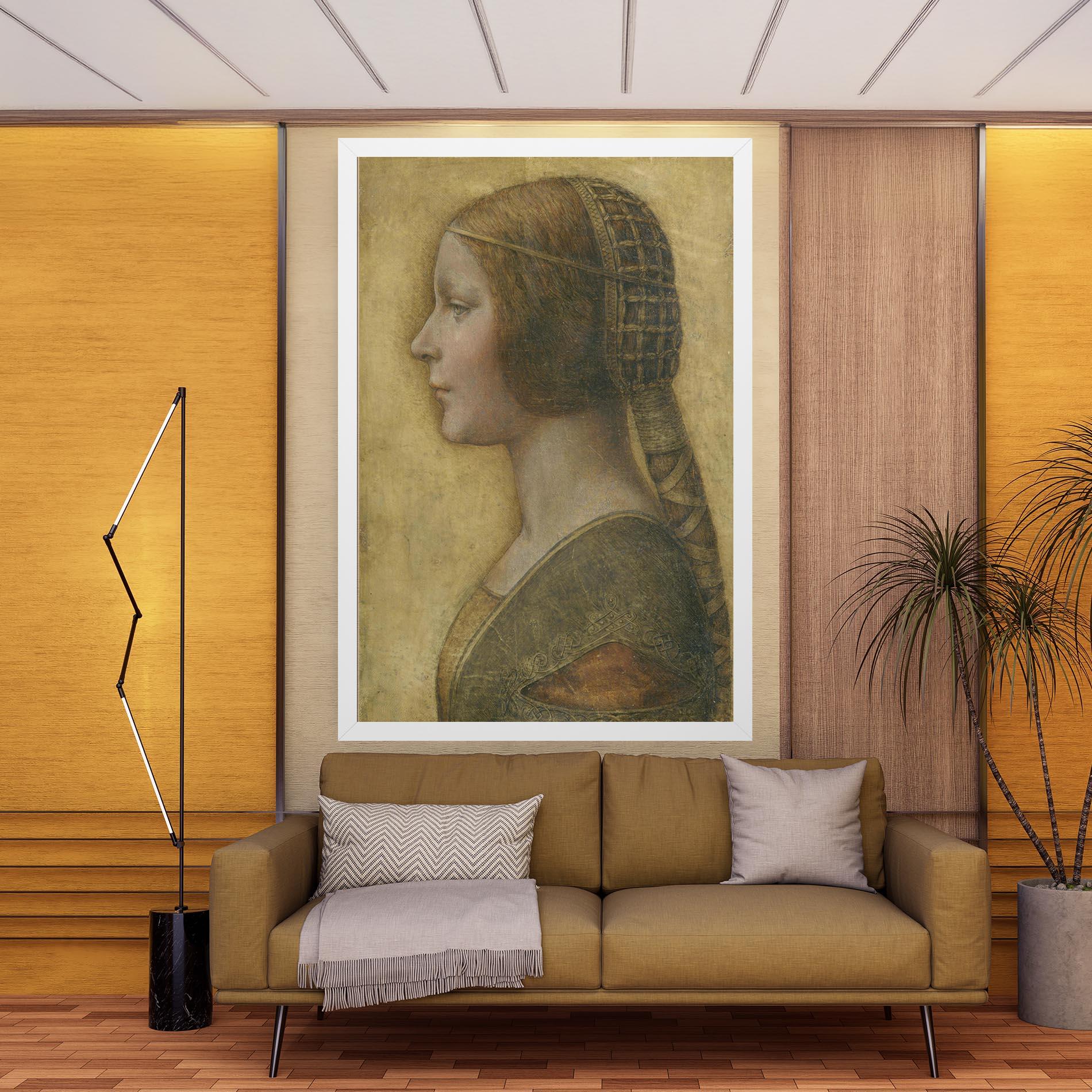 Tablou Canvas Profile Of A Young Fiancee Da Vinci mockup 9