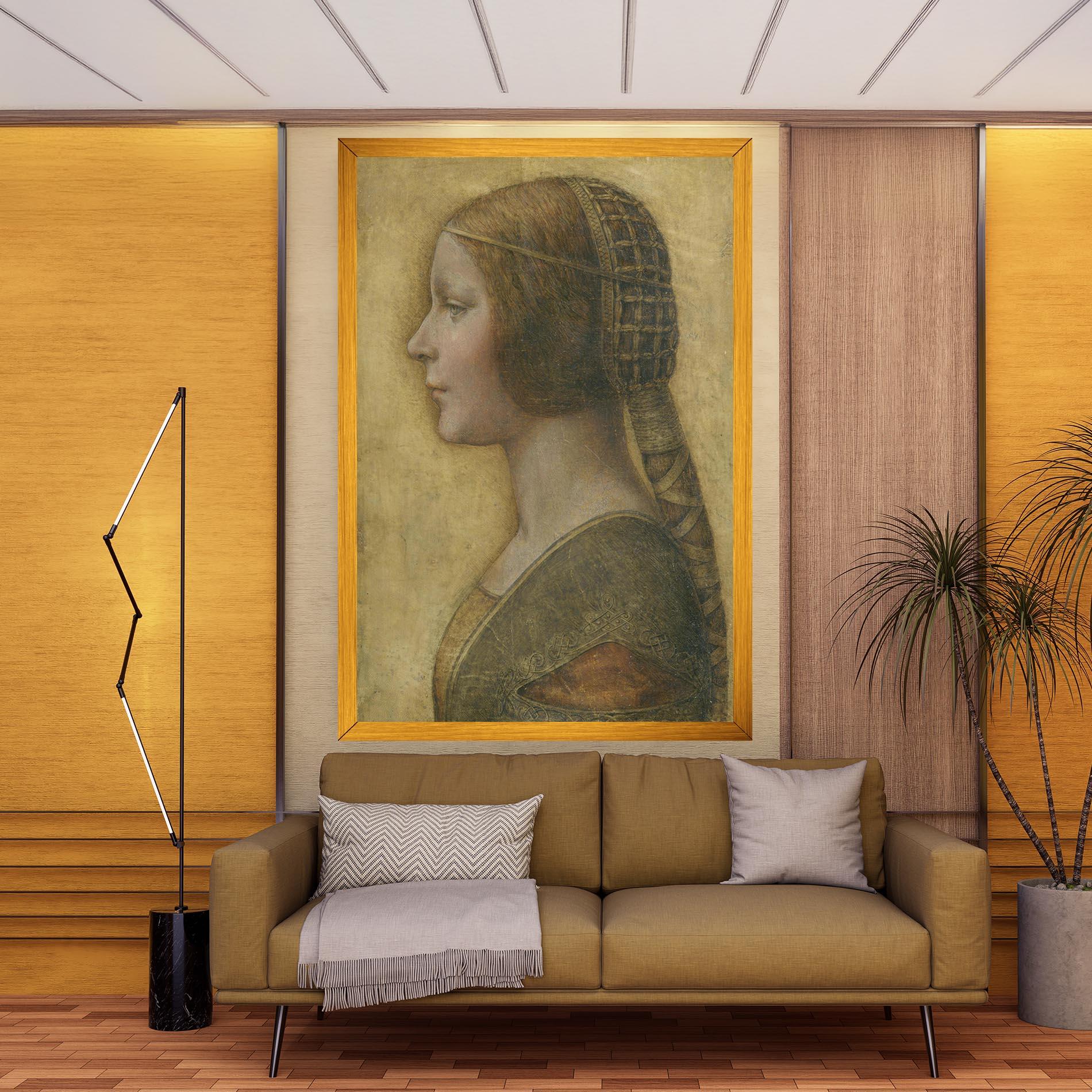 Tablou Canvas Profile Of A Young Fiancee Da Vinci mockup 9