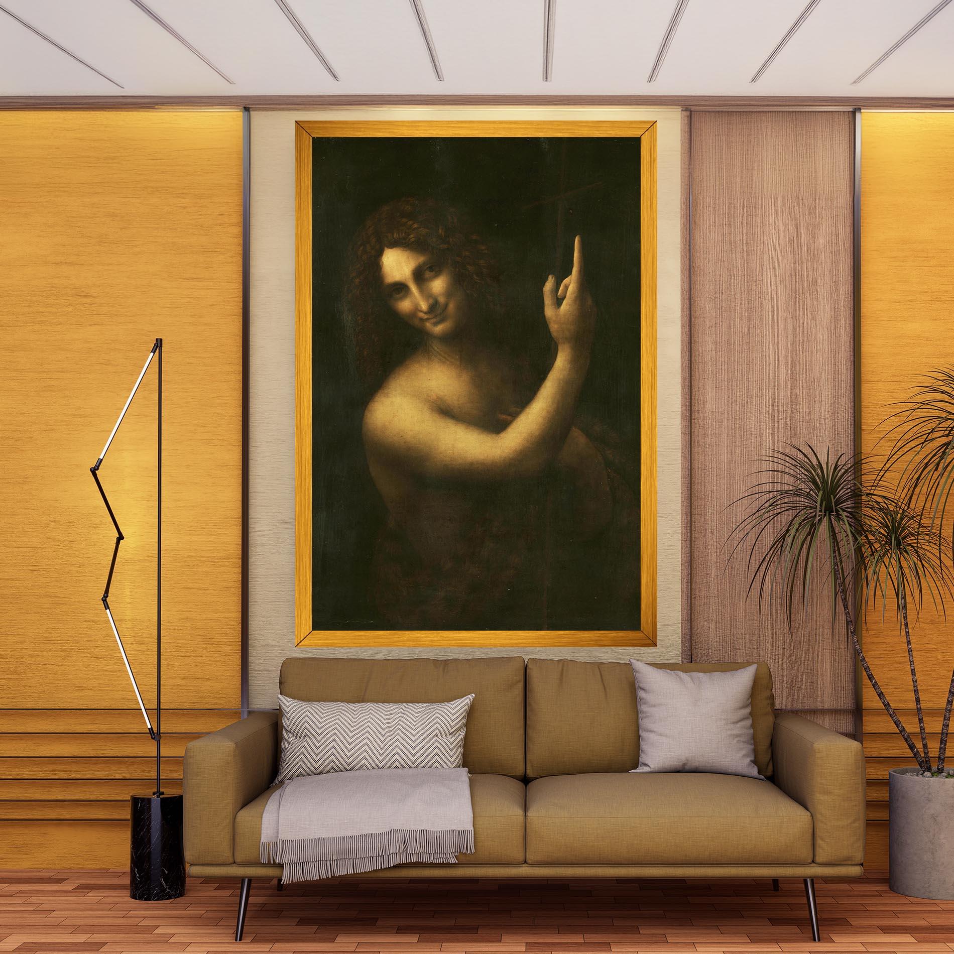 Tablou Canvas Seonardo Da Vinci Saint John The Baptist mockup 9
