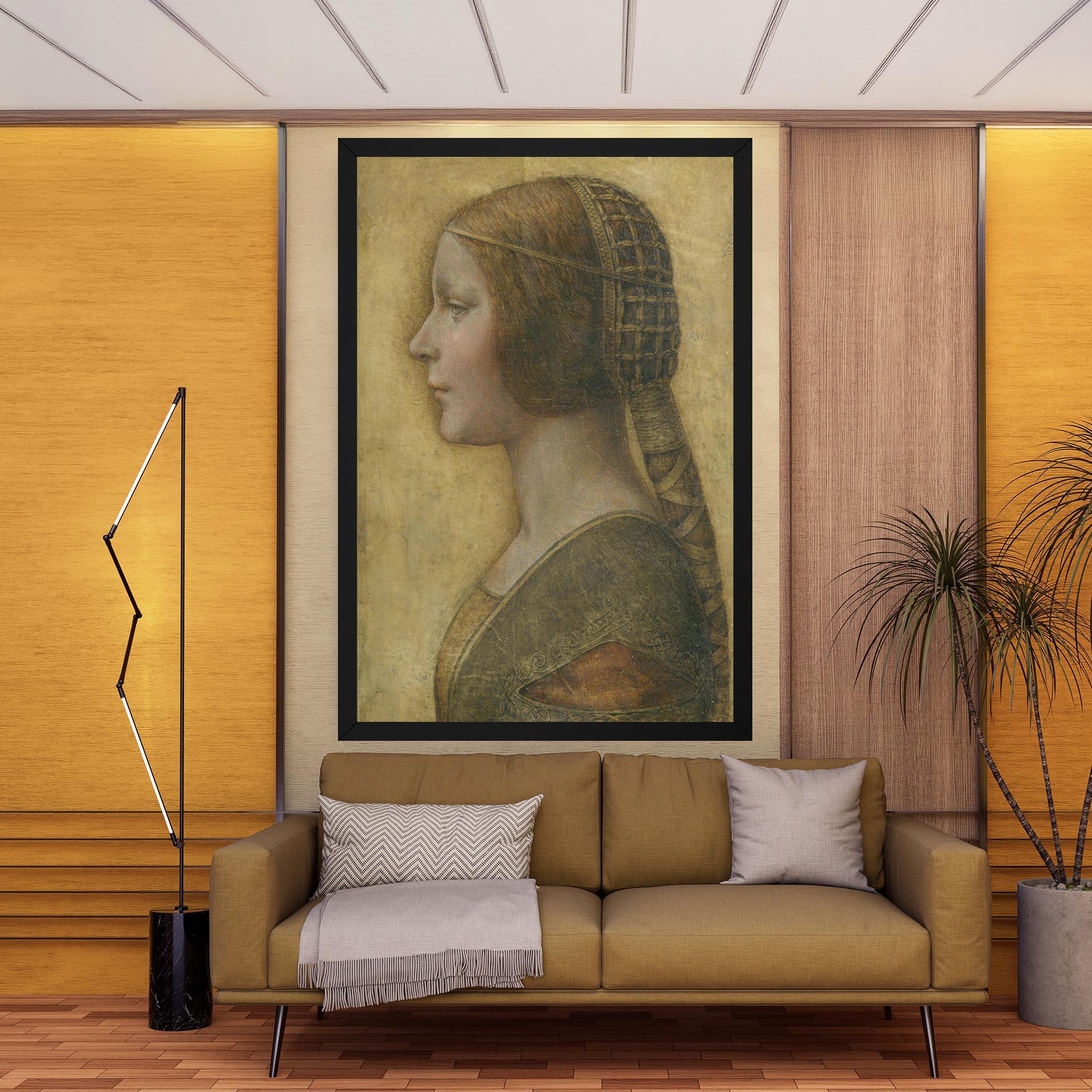 Tablou Canvas Profile Of A Young Fiancee Da Vinci mockup 9