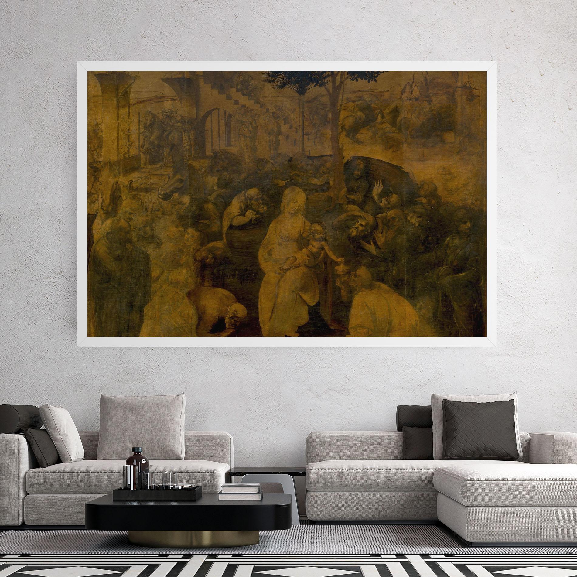 Tablou Canvas Leonardo Da Vinci Adorazione Dei Magi mockup 2