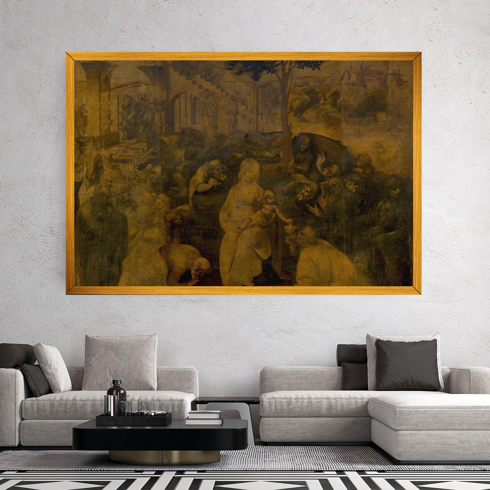 Tablou Canvas Leonardo Da Vinci Adorazione Dei Magi mockup 2