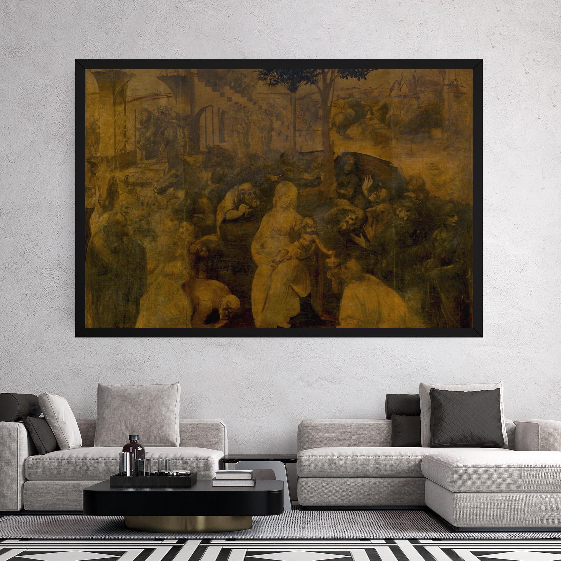 Tablou Canvas Leonardo Da Vinci Adorazione Dei Magi mockup 2