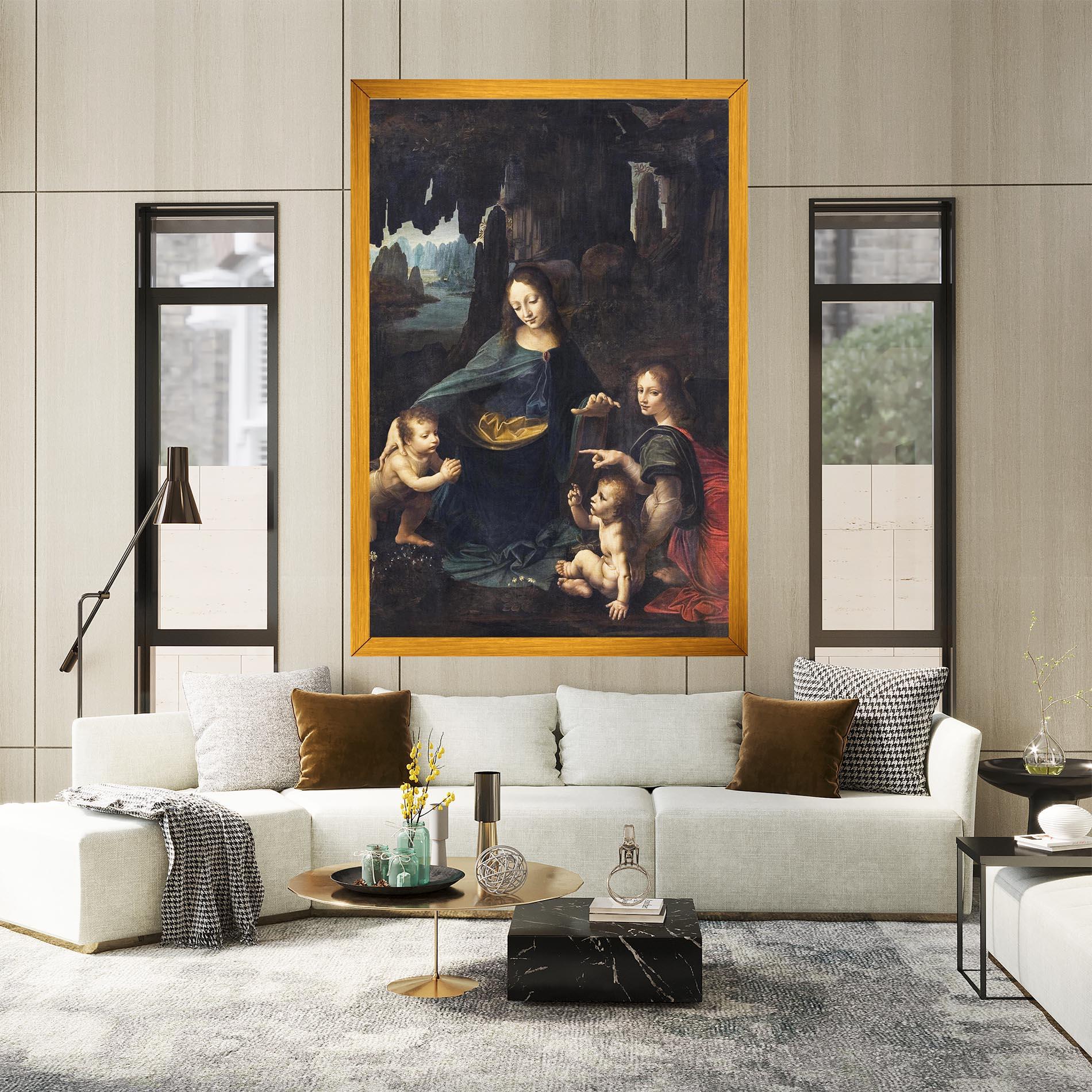 Tablou Canvas The Virgin Of The Rocks Leonardo Da Vinci mockup 2