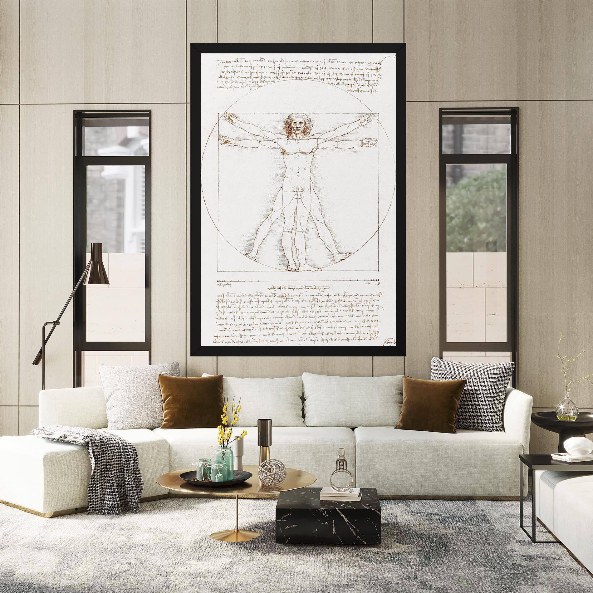 Tablou Canvas Leonardo Da Vinci's Vitruvian Man mockup 2
