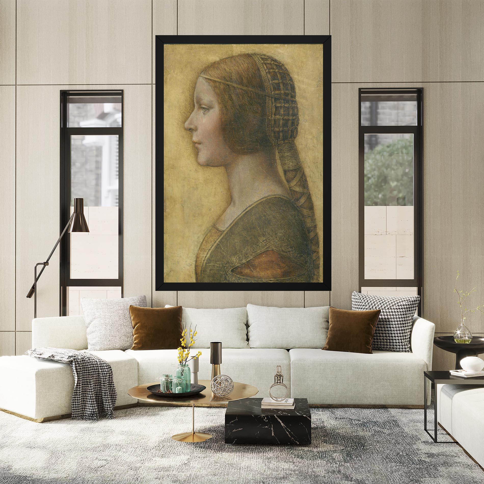 Tablou Canvas Profile Of A Young Fiancee Da Vinci mockup 2