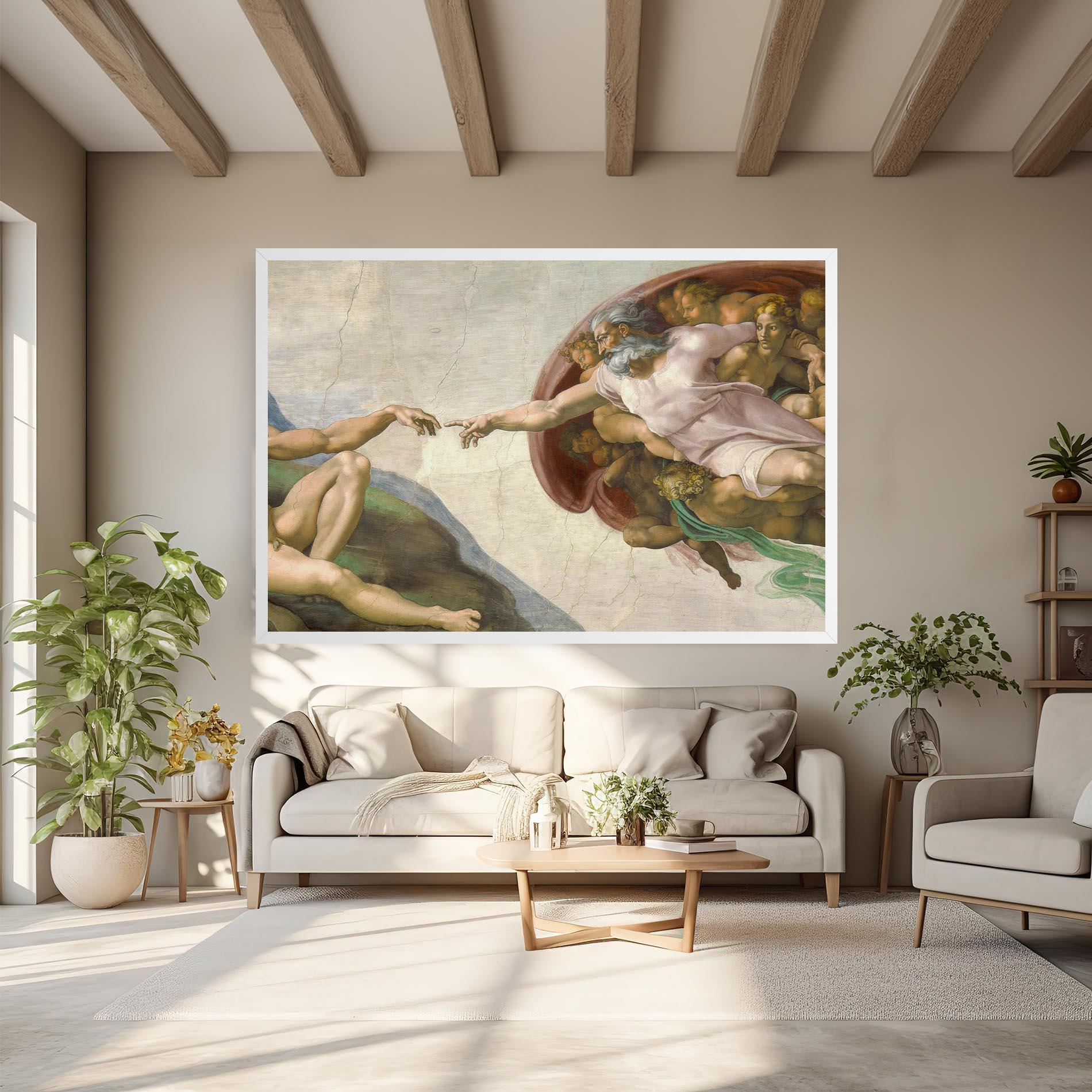 Tablou Canvas The Creation Of Adam mockup 6