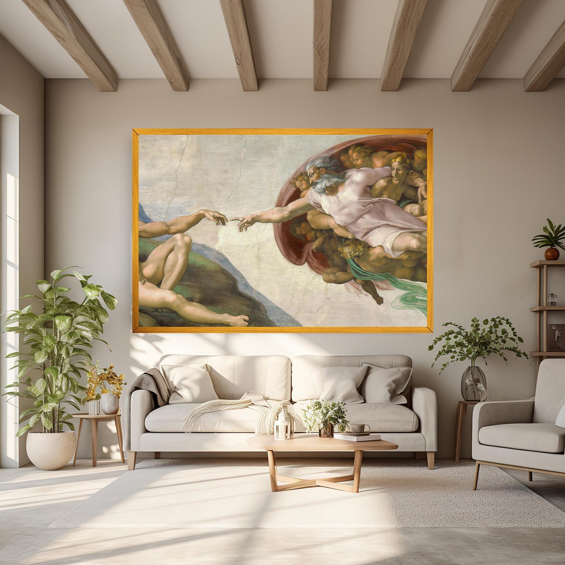 Tablou Canvas The Creation Of Adam mockup 6