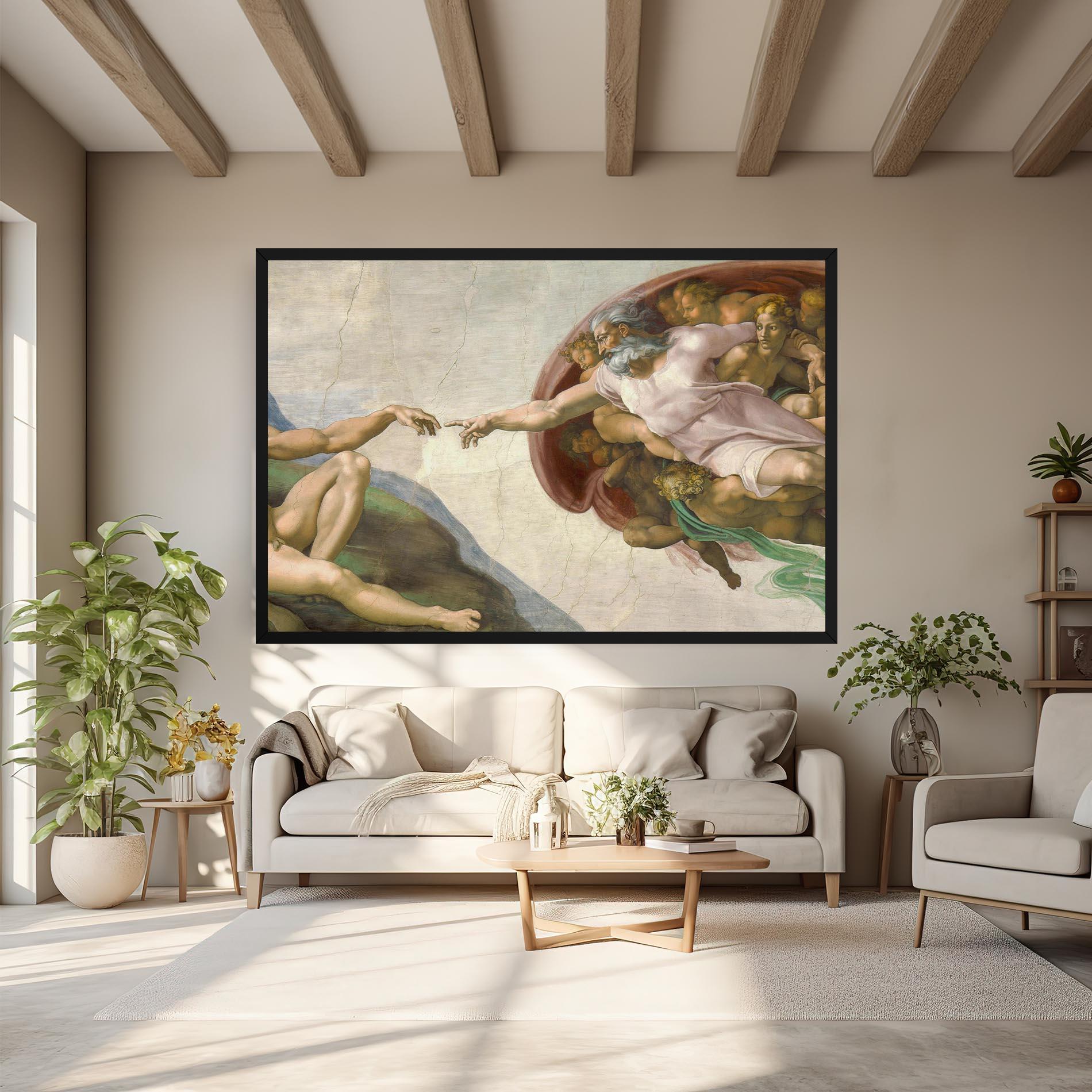 Tablou Canvas The Creation Of Adam mockup 6