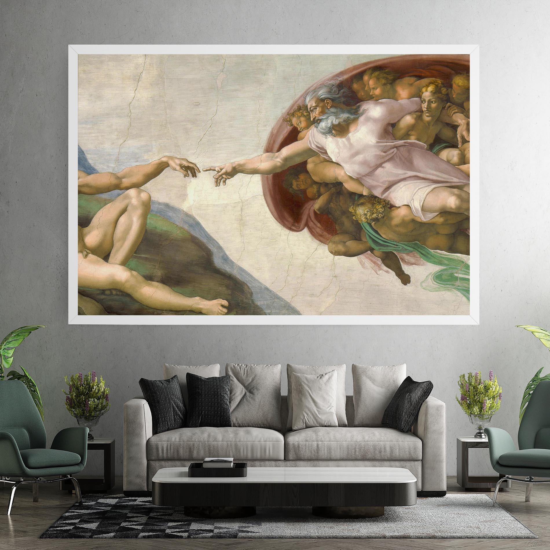 Tablou Canvas The Creation Of Adam mockup 7
