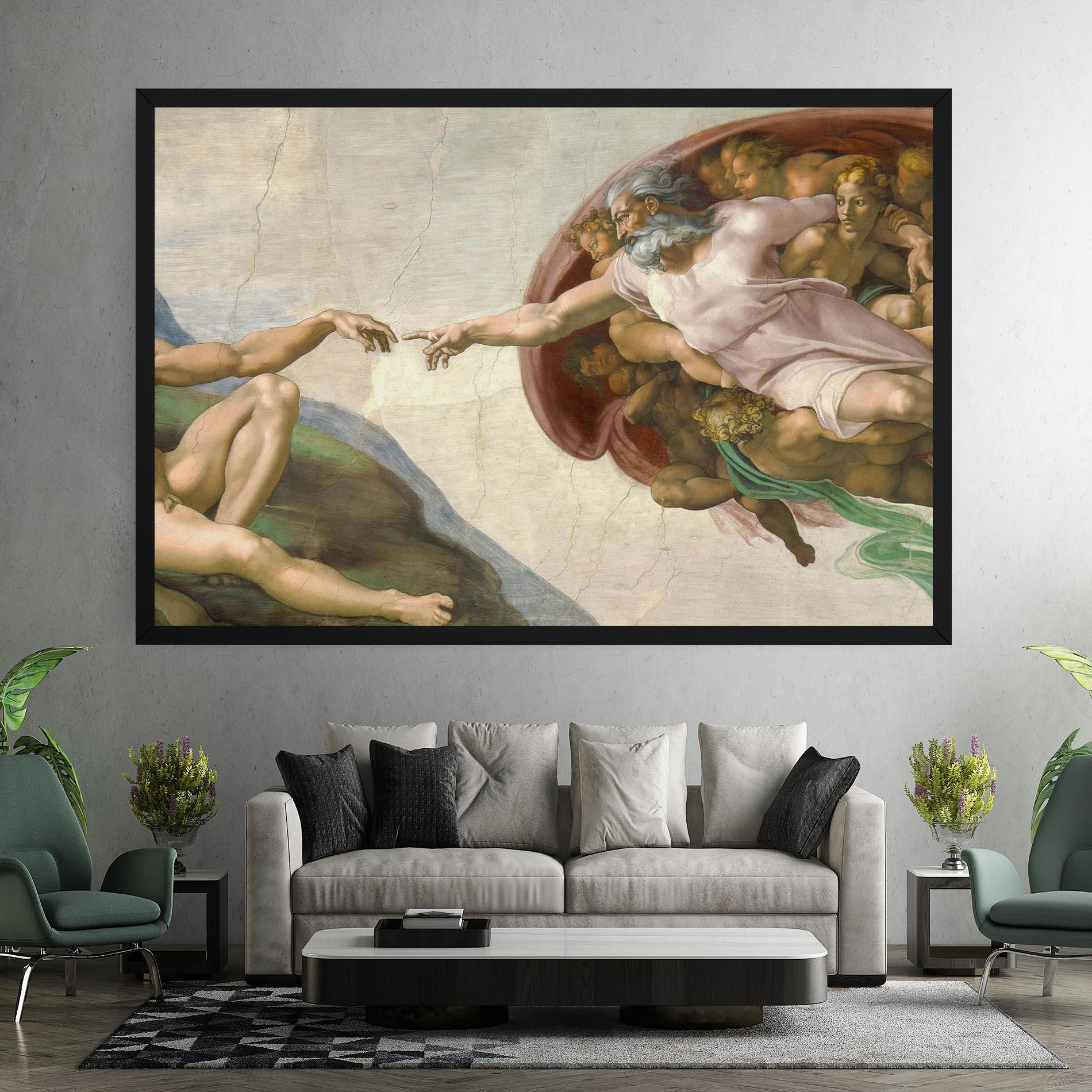 Tablou Canvas The Creation Of Adam mockup 7