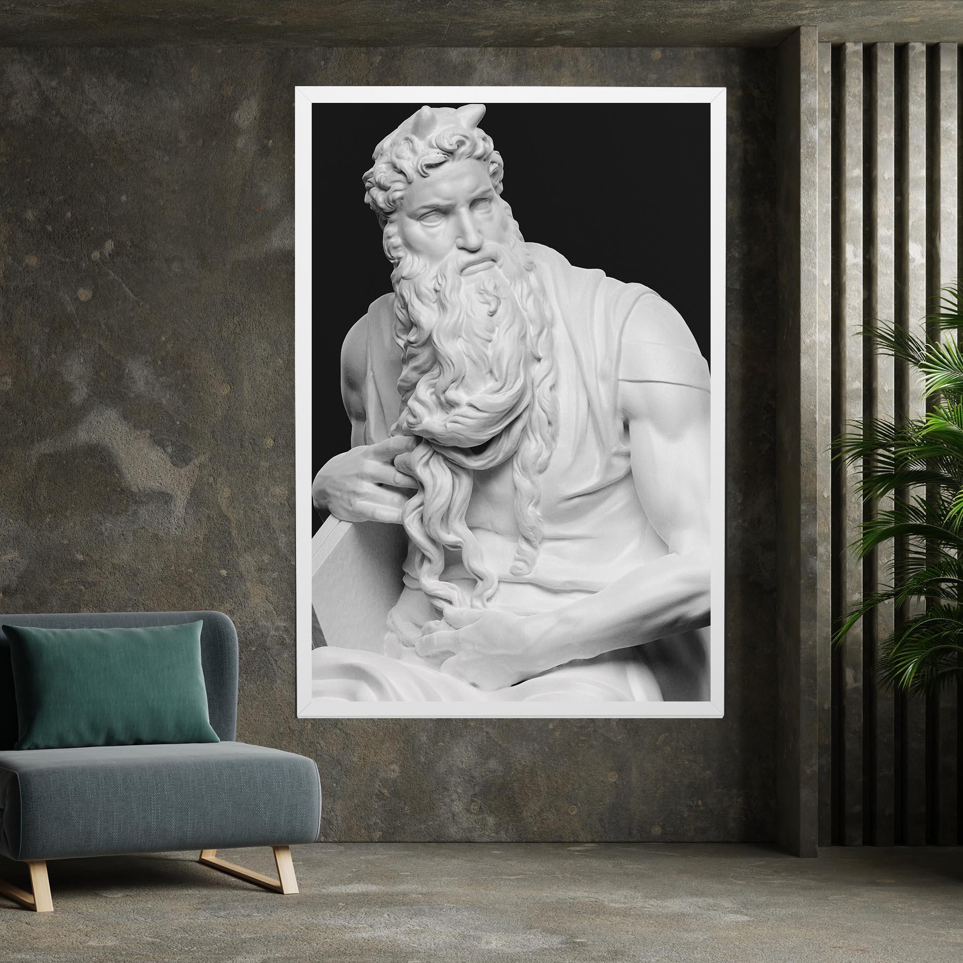 Tablou Canvas Moses Statue mockup 7