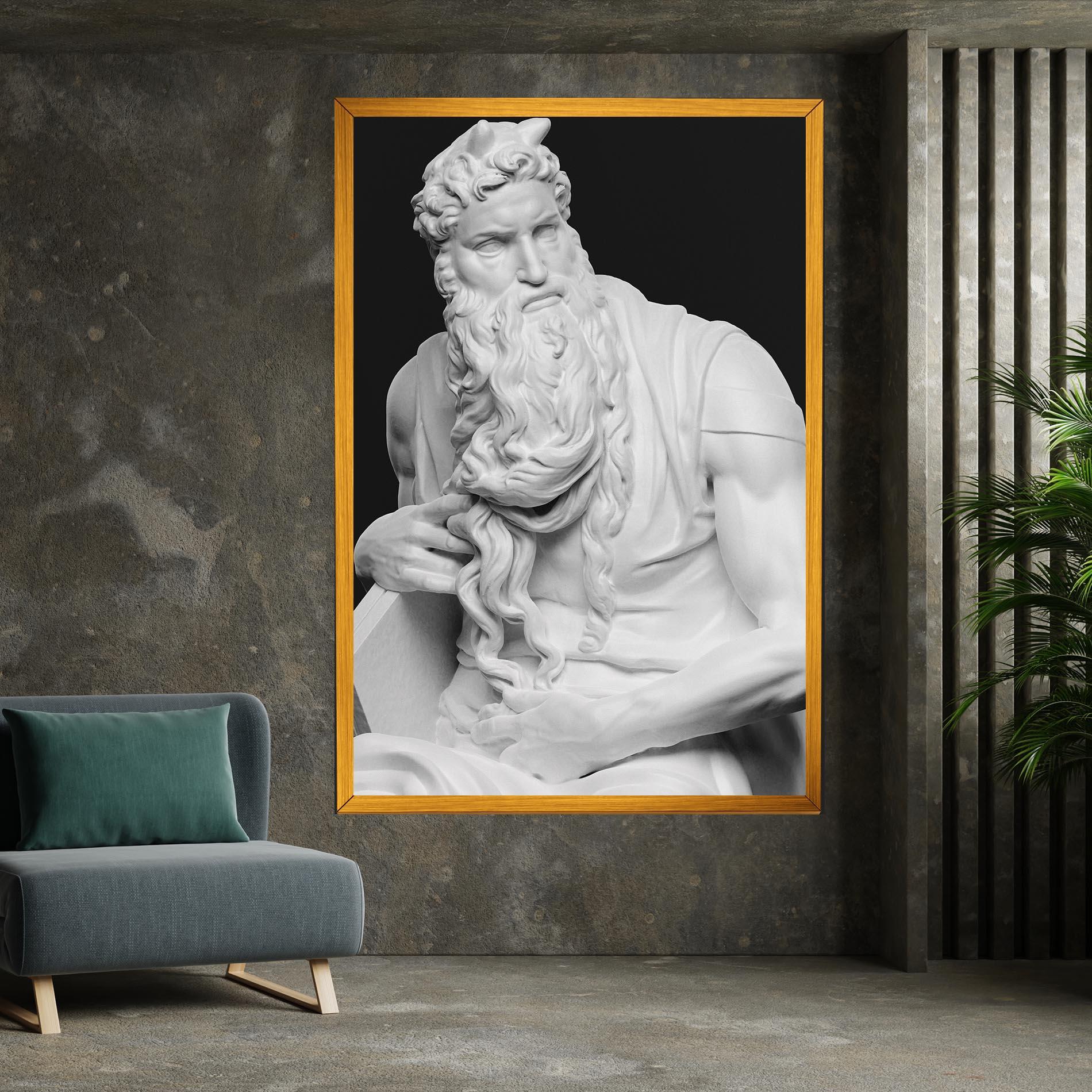 Tablou Canvas Moses Statue mockup 7