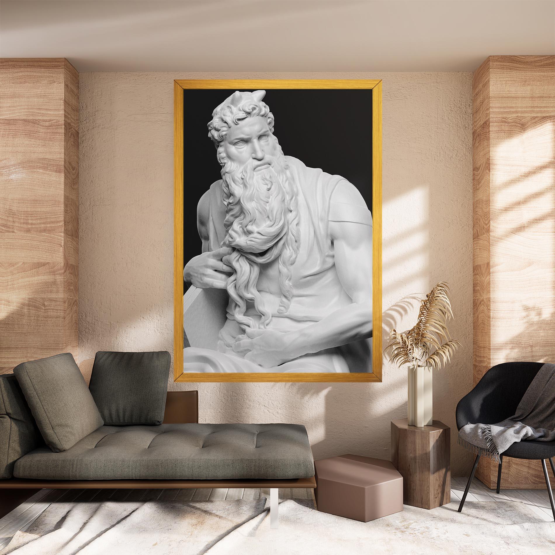 Tablou Canvas Moses Statue mockup 8