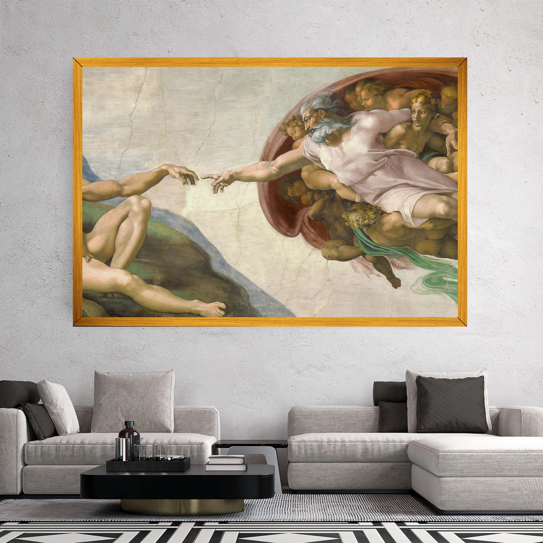 Tablou Canvas The Creation Of Adam mockup 2