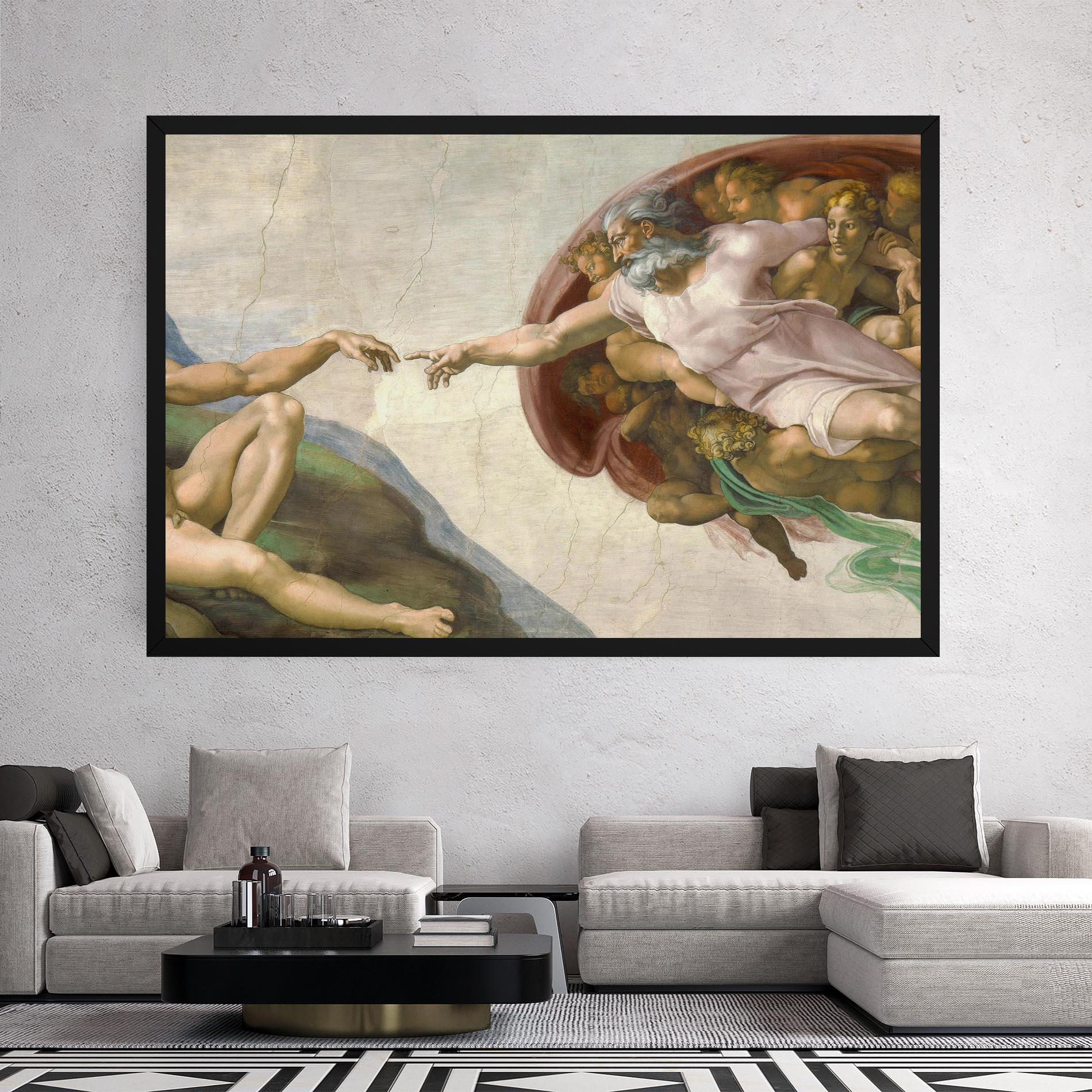 Tablou Canvas The Creation Of Adam mockup 2