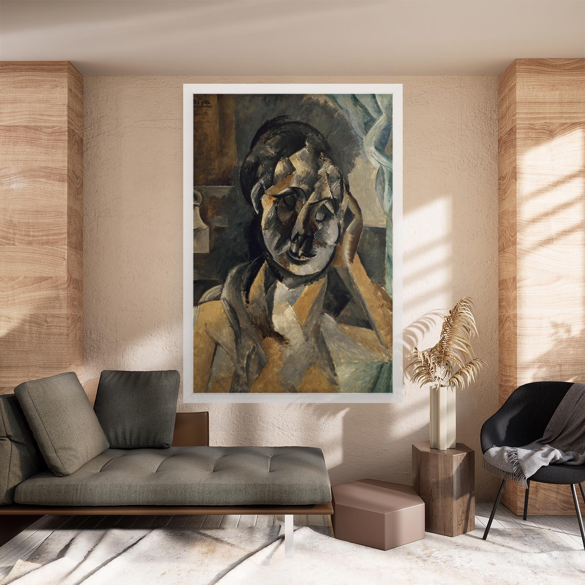 Tablou Canvas Woman With Mustard mockup 8