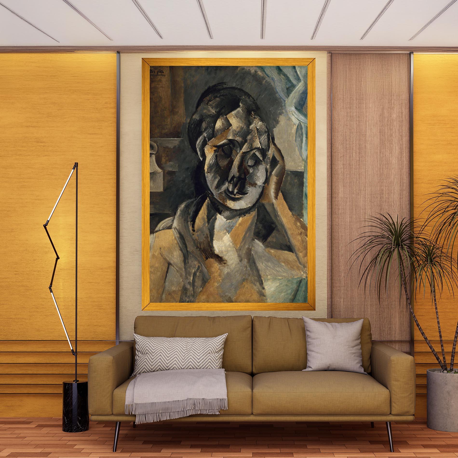 Tablou Canvas Woman With Mustard mockup 9