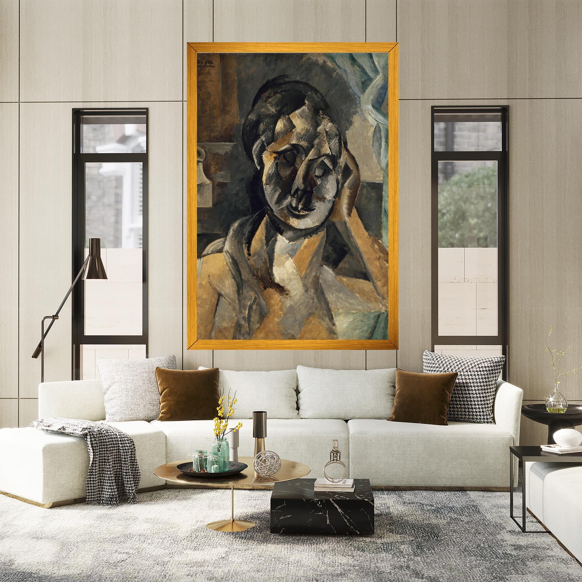 Tablou Canvas Woman With Mustard mockup 2