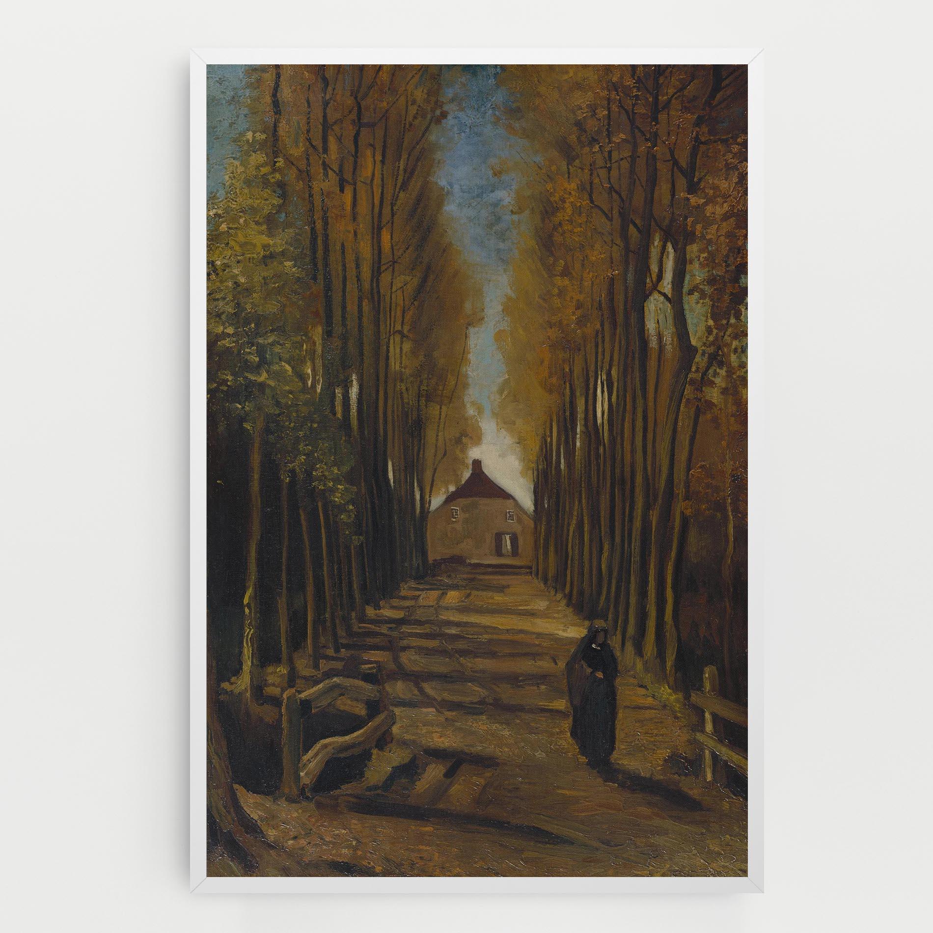 Tablou Canvas Avenue Of Poplars Autumn mockup 0