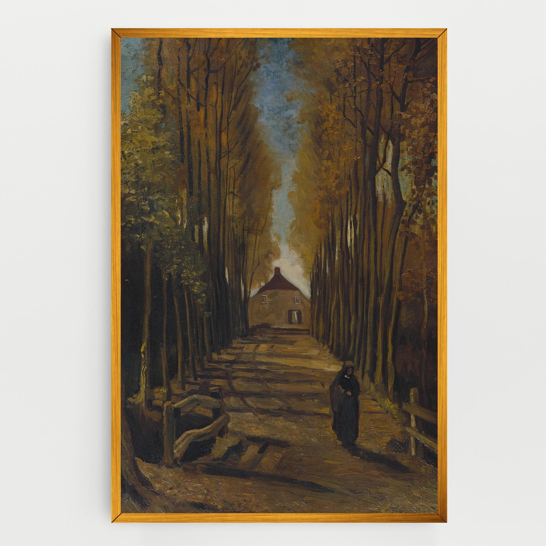 Tablou Canvas Avenue Of Poplars Autumn mockup 0