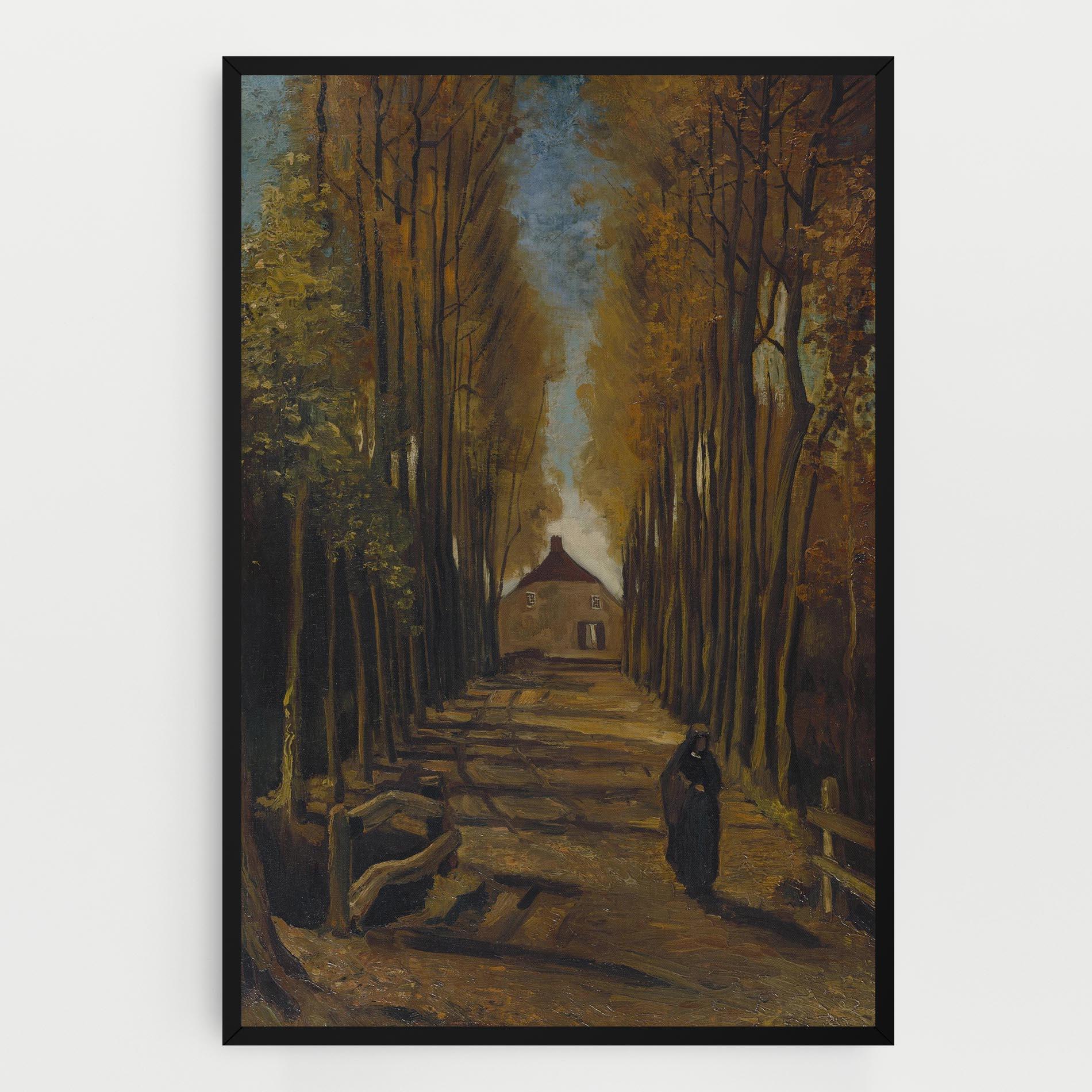 Tablou Canvas Avenue Of Poplars Autumn mockup 0