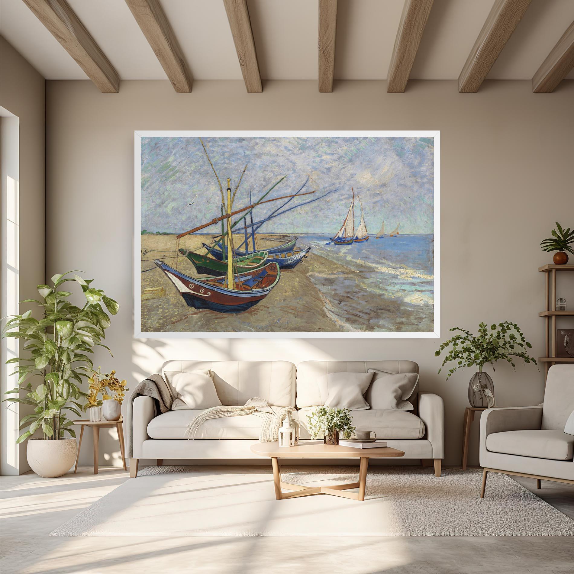 Tablou Canvas Boats Beach mockup 6