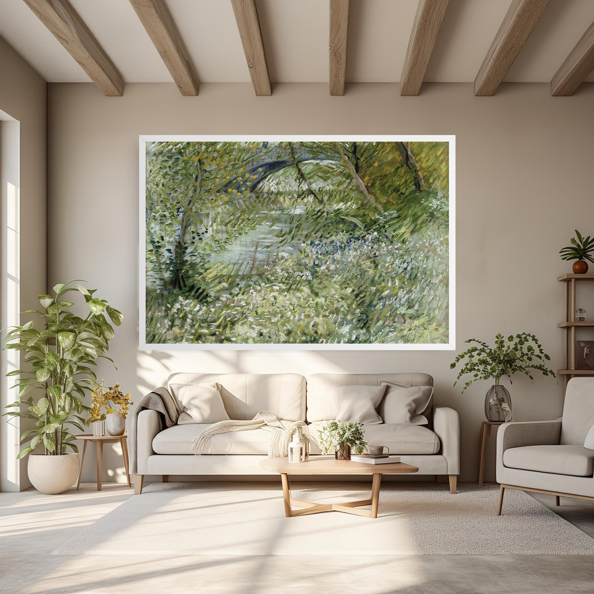 Tablou Canvas River Bank Springtime mockup 6