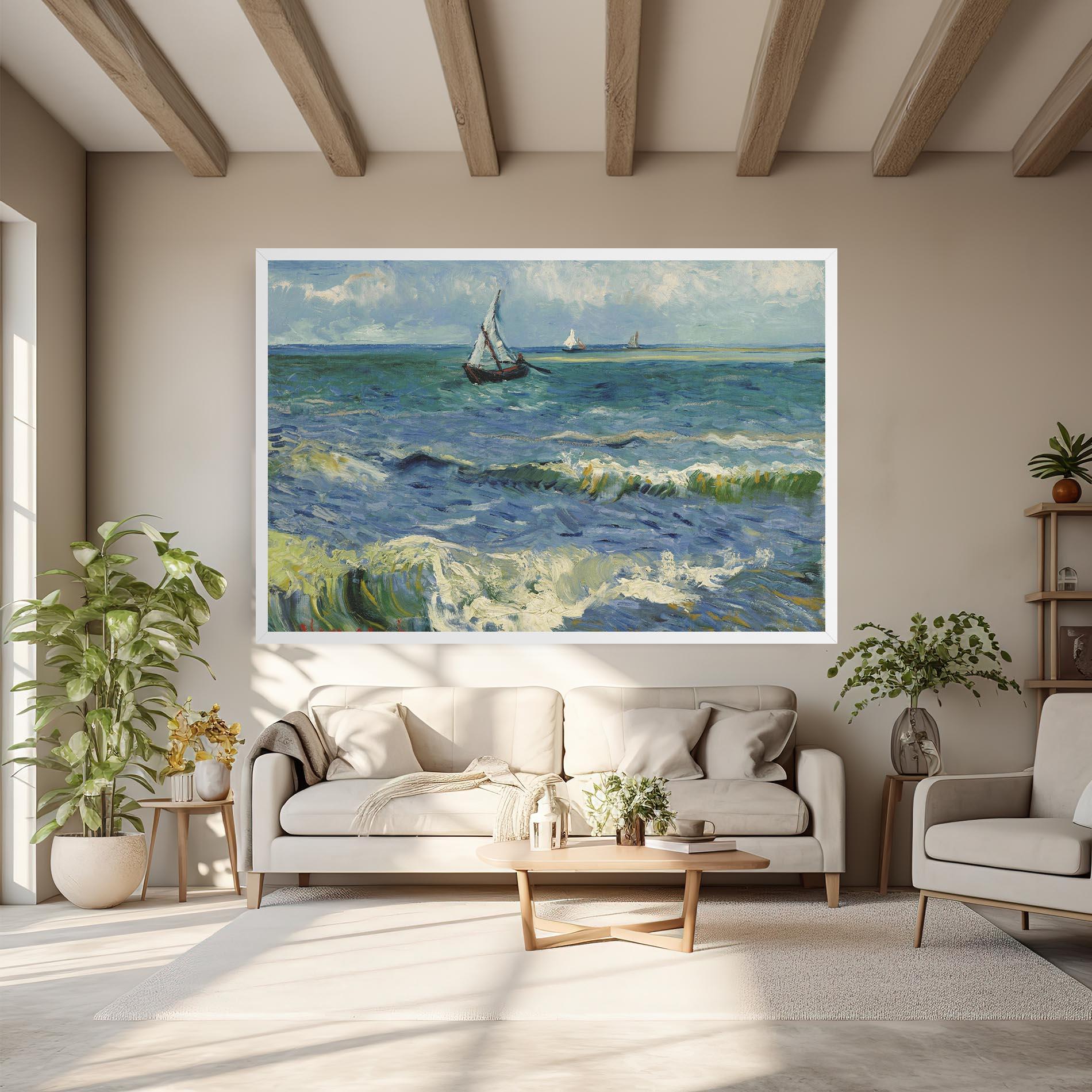 Tablou Canvas Zeegezicht Saintes Maries mockup 6