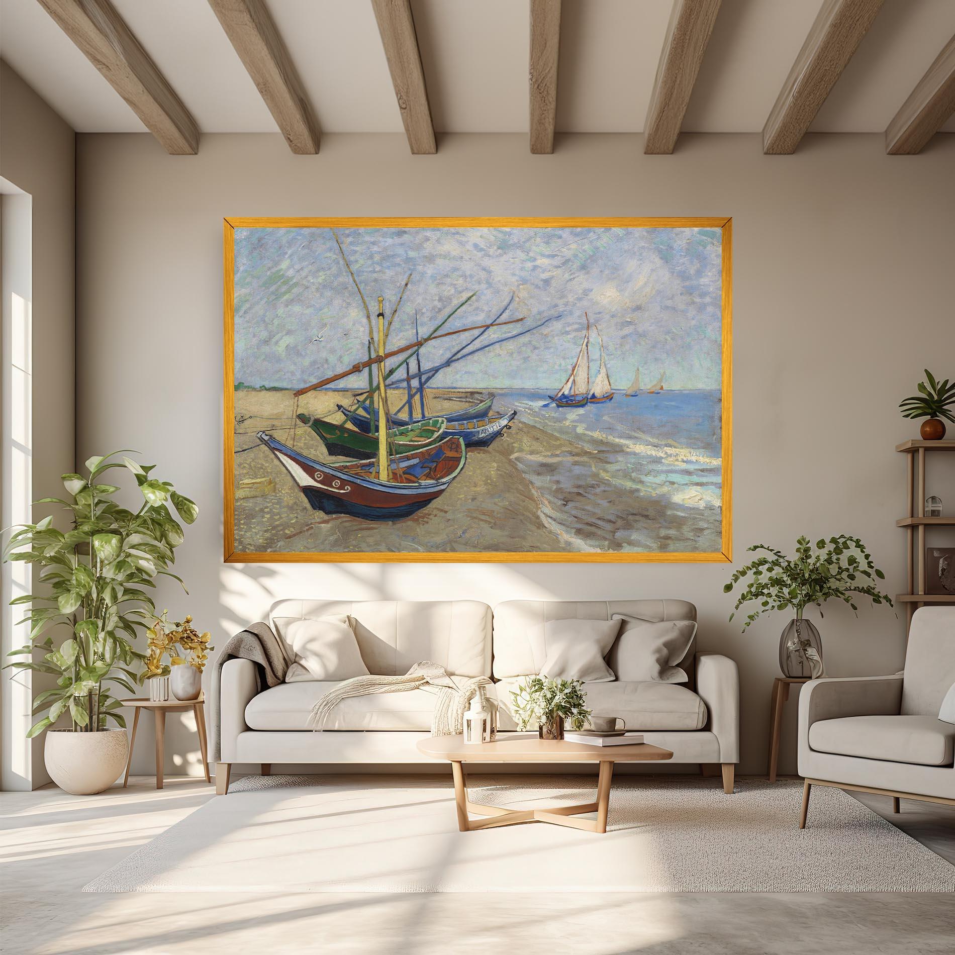 Tablou Canvas Boats Beach mockup 6