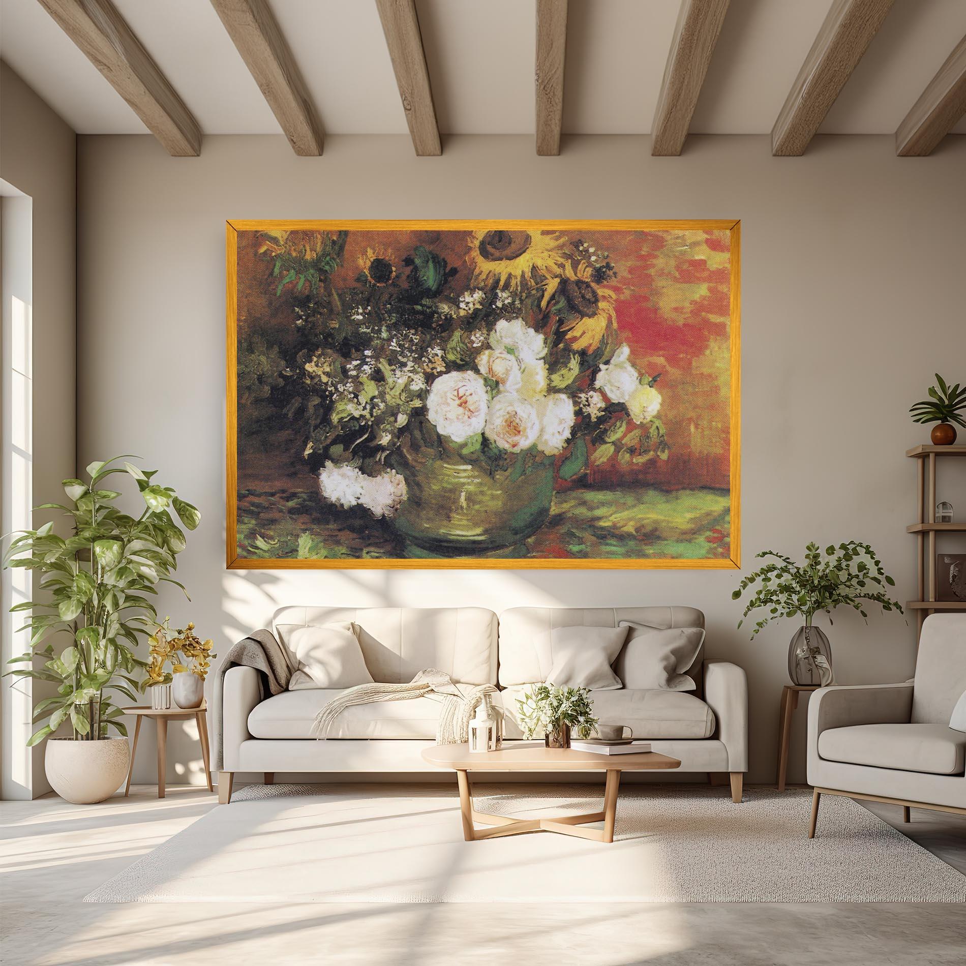 Tablou Canvas Bowl With Sunflowers mockup 6