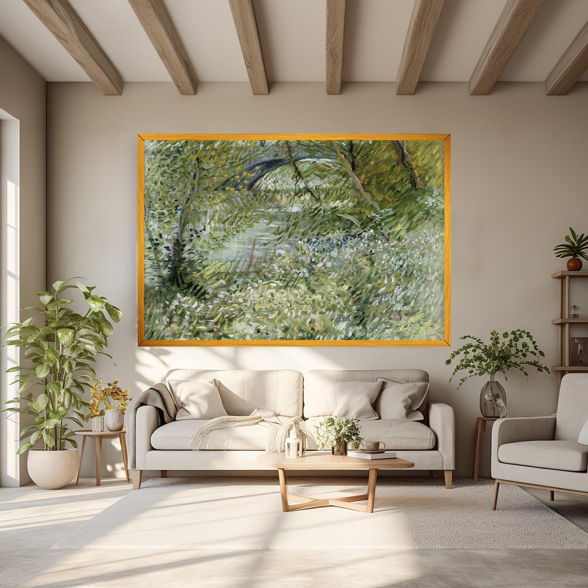 Tablou Canvas River Bank Springtime mockup 6