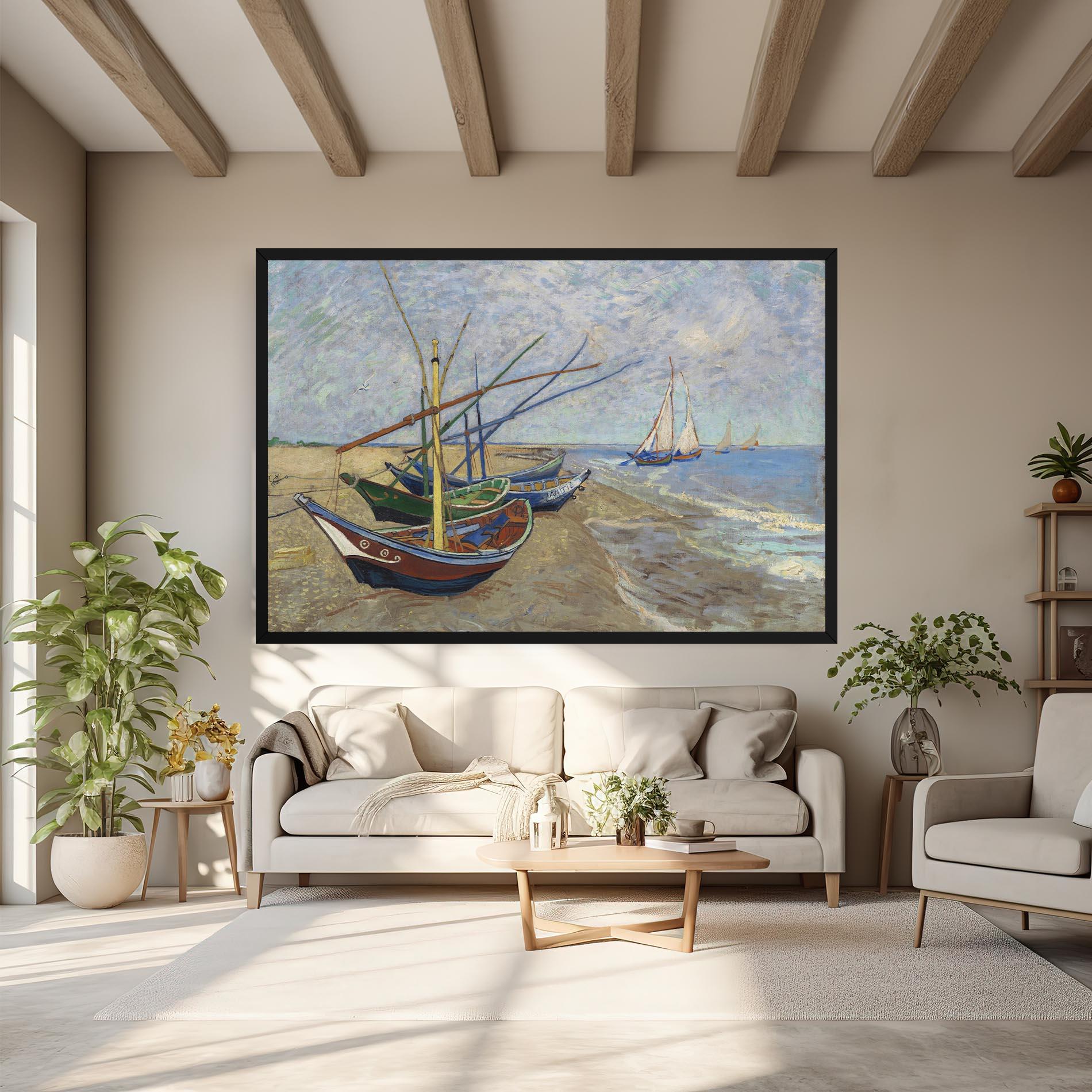 Tablou Canvas Boats Beach mockup 6