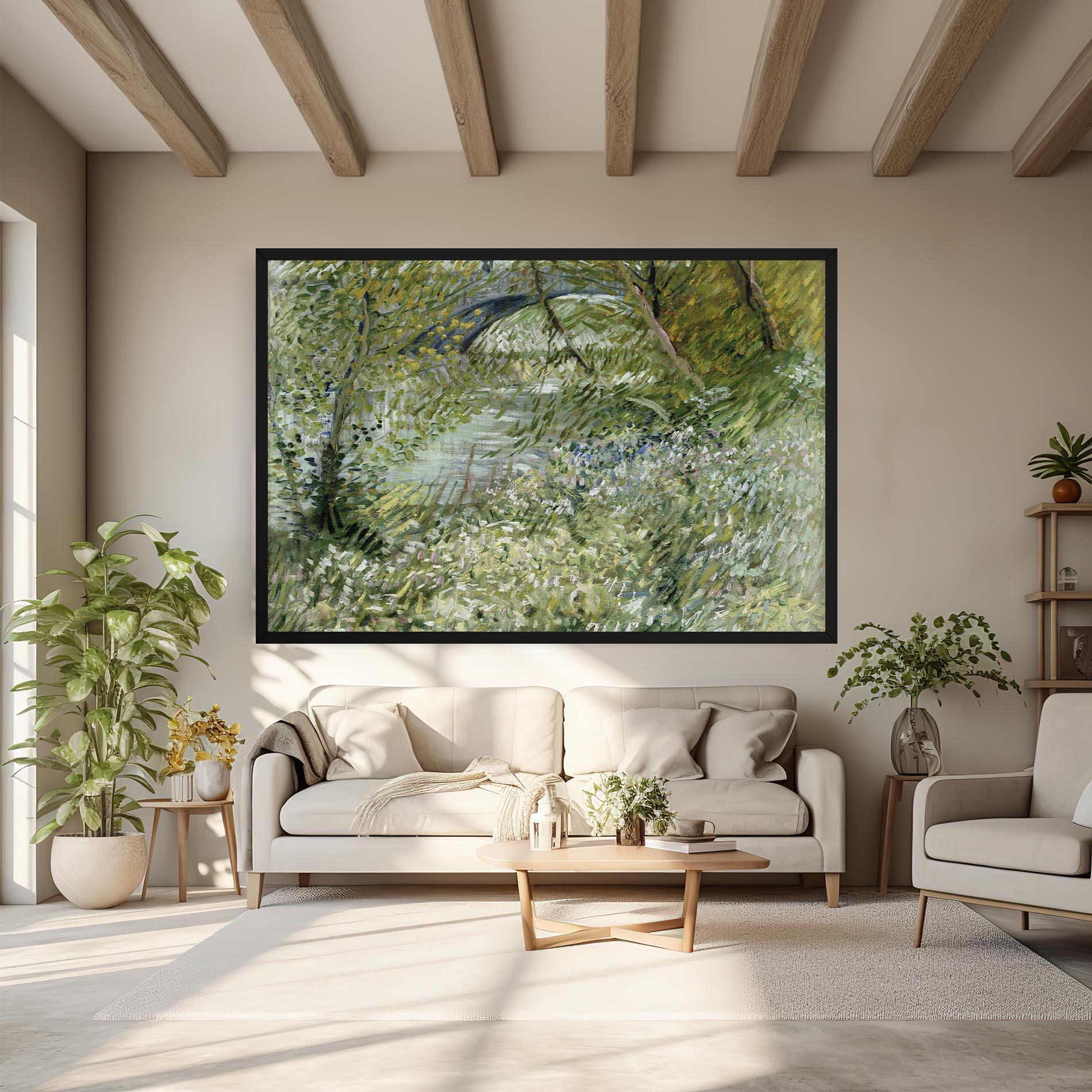 Tablou Canvas River Bank Springtime mockup 6