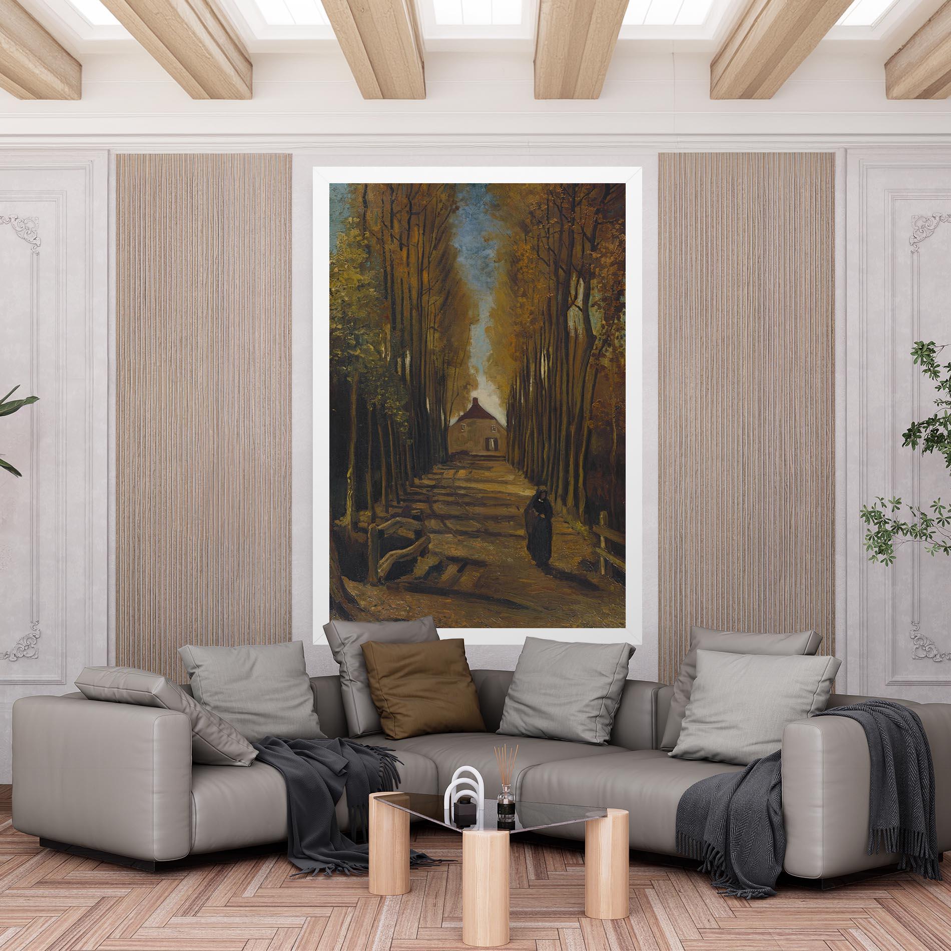 Tablou Canvas Avenue Of Poplars Autumn mockup 6