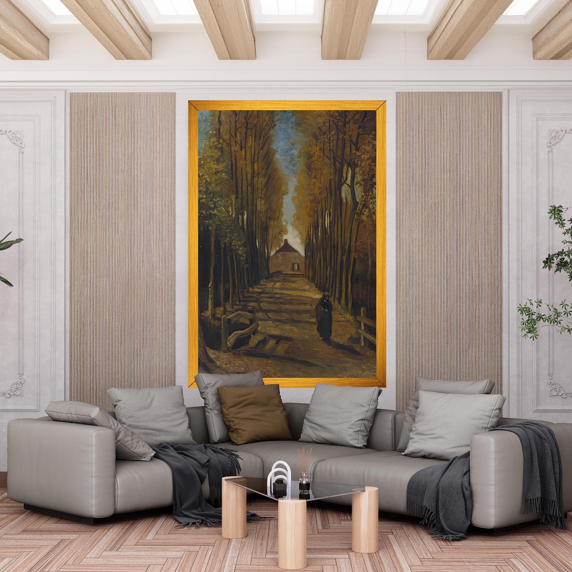 Tablou Canvas Avenue Of Poplars Autumn mockup 6