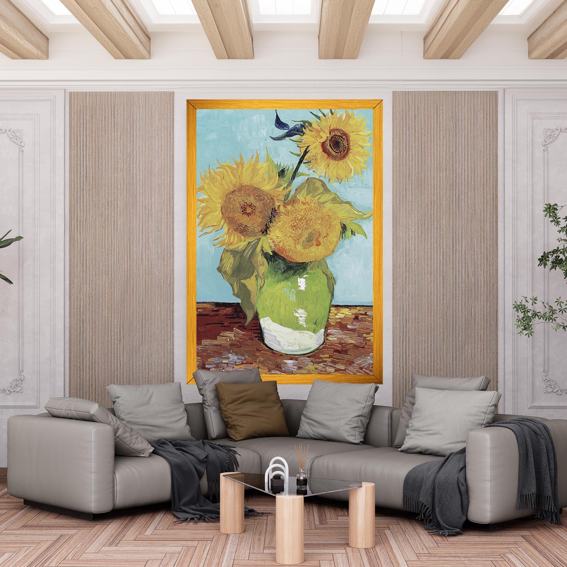 Tablou Canvas Three Sunflowers mockup 6