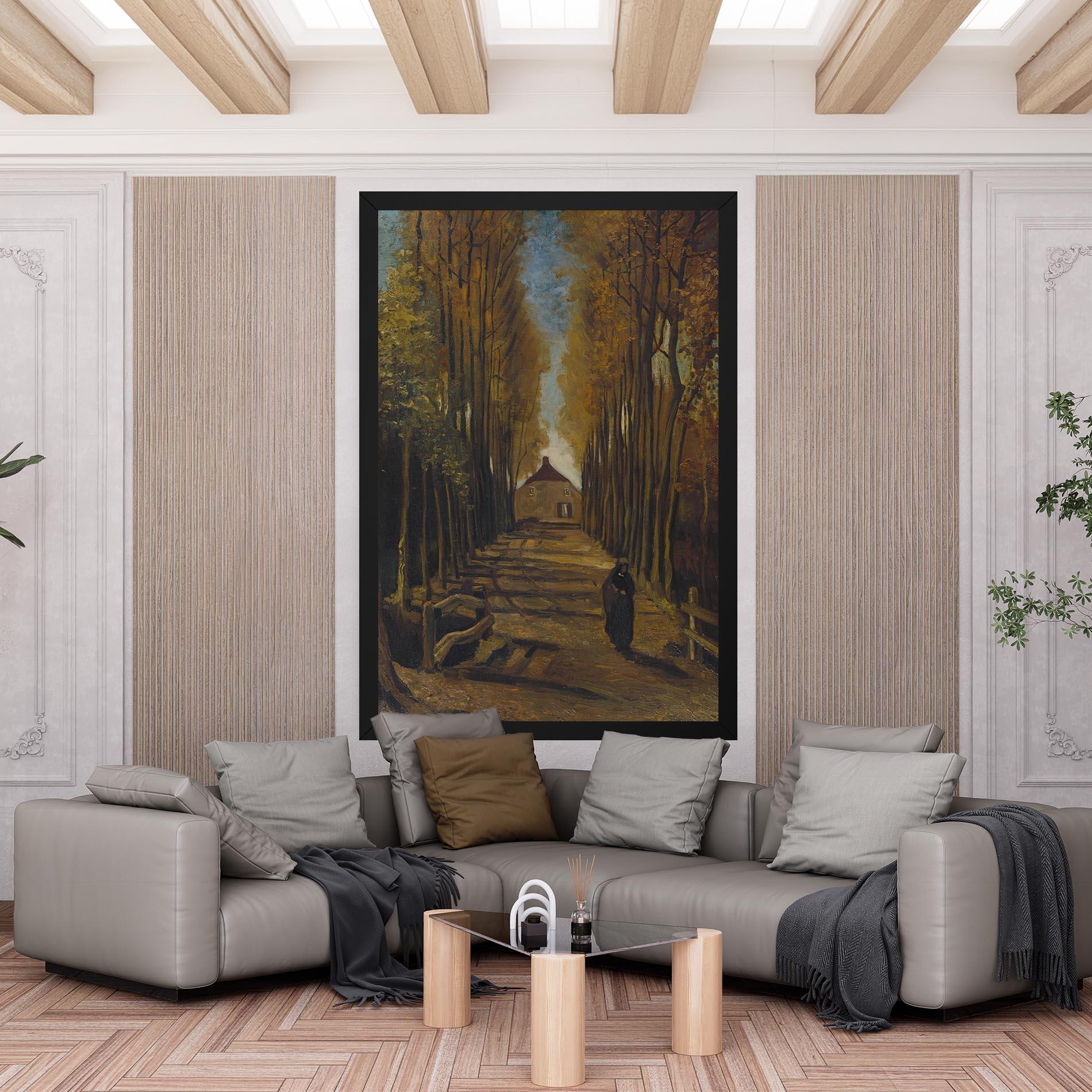Tablou Canvas Avenue Of Poplars Autumn mockup 6