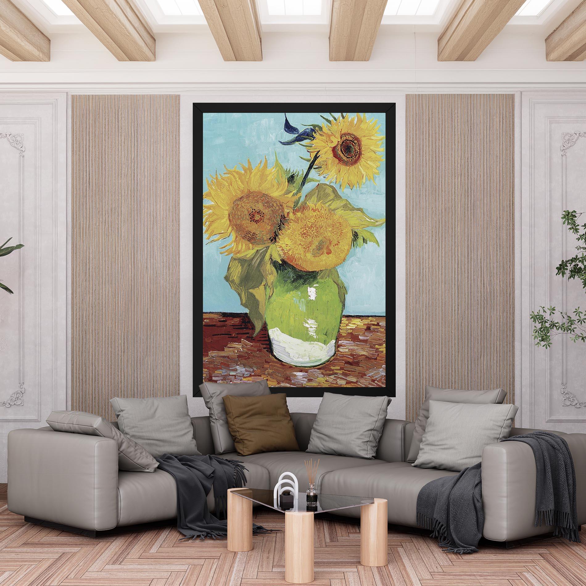 Tablou Canvas Three Sunflowers mockup 6