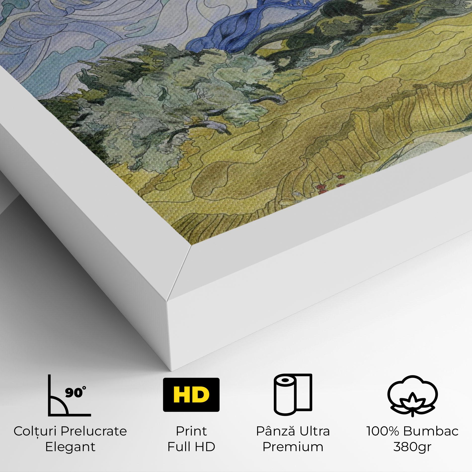 Tablou Canvas Wheat Field Cypresses mockup 4